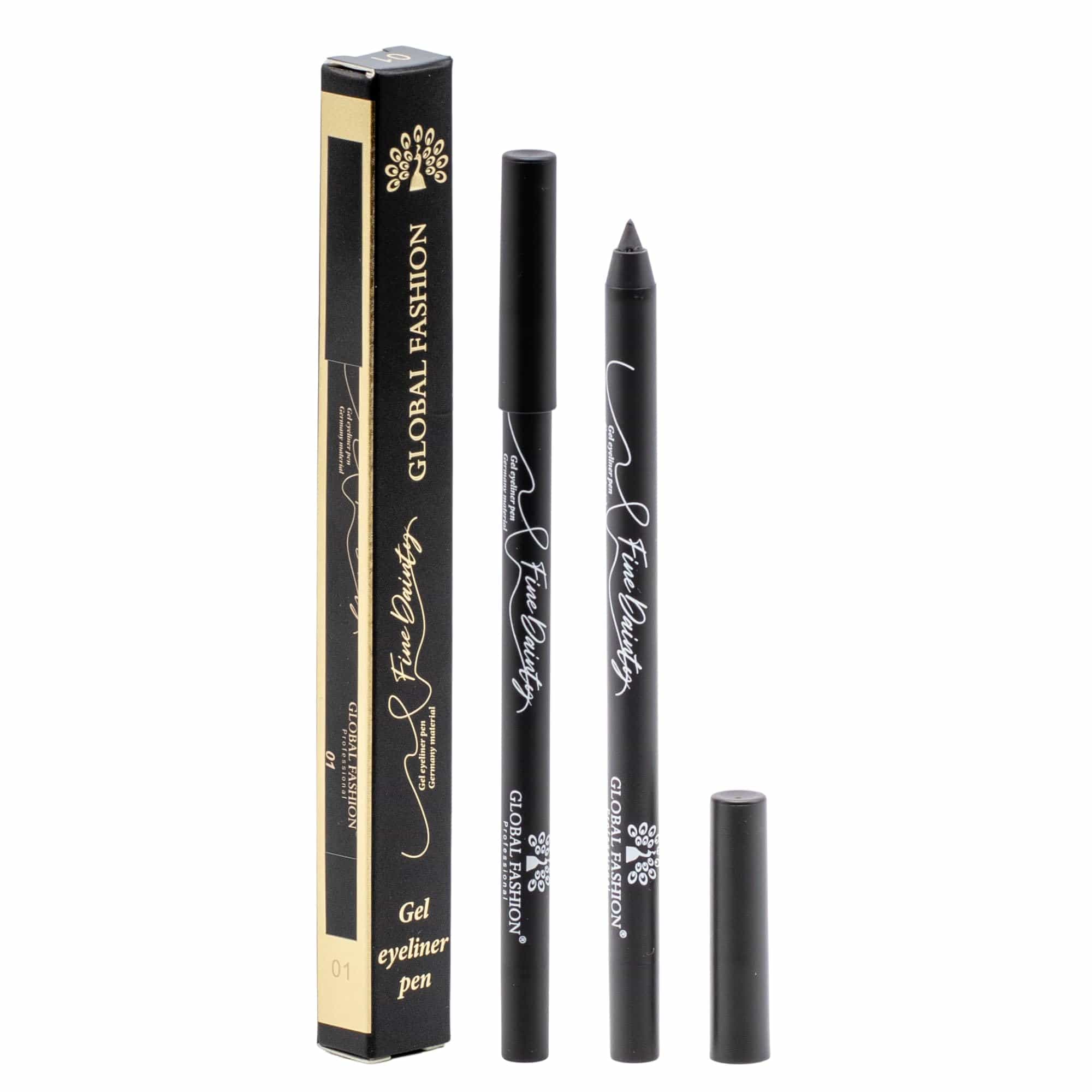 Waterproof Gel Eyeliner Pen, 0.2 mm Precision Twist-Up Tip, Smudge-Proof Kajal, Matte Finish, 12-Hour Wear, Vegan & Contact-Lens Safe, Sensitive Eyes (1 - Black)