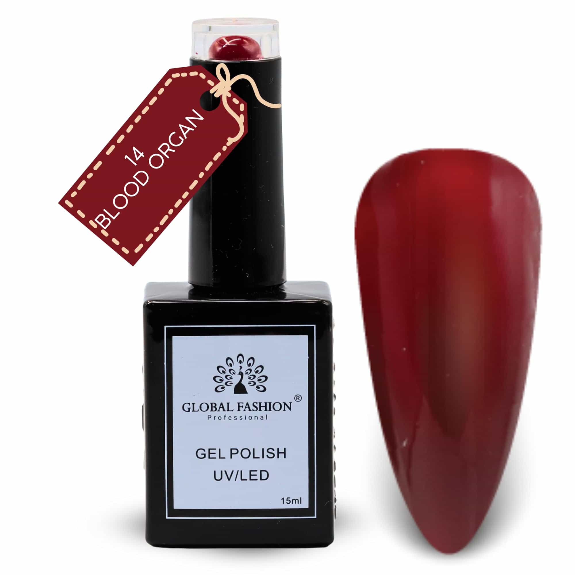 Coral Crush Collection UV LED Gel Nail Polish – Soak-Off Long-Lasting Glossy Finish, Salon-Quality Nail Art & Manicure Gelby – (14-Blood Organ-1p, 15ml)
