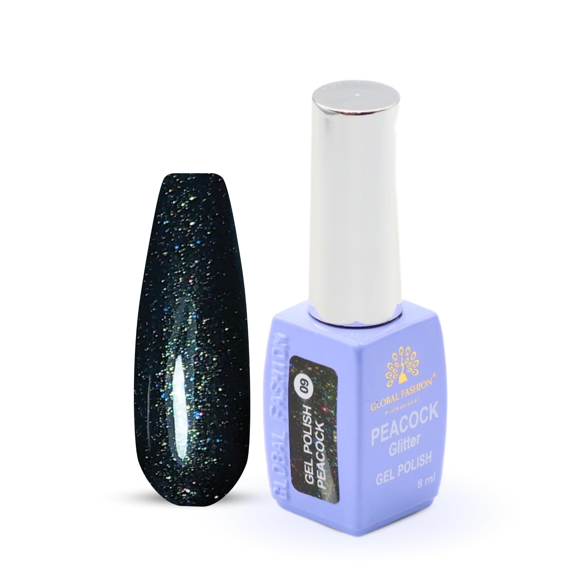 PEACOCK GLITTER 8ML #09 — Color 2038529540446