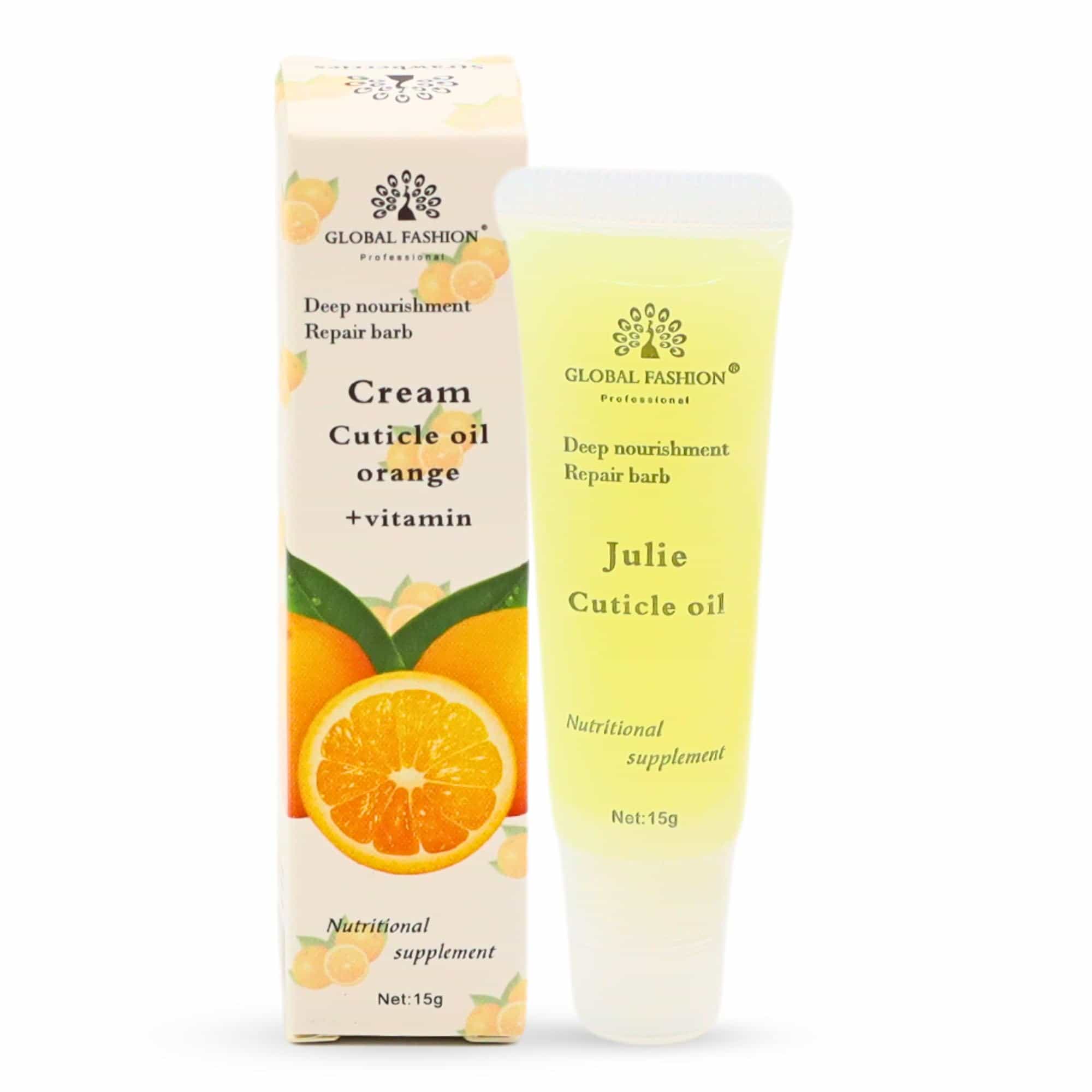 Global Fashion Cream Cuticle Oil with Cherry Scent - Nourishing Nail & Cuticle Care, Enriched with Vitamins, Moisturizing Formula for Healthy Nails, Orange Essence, Promotes Nail G