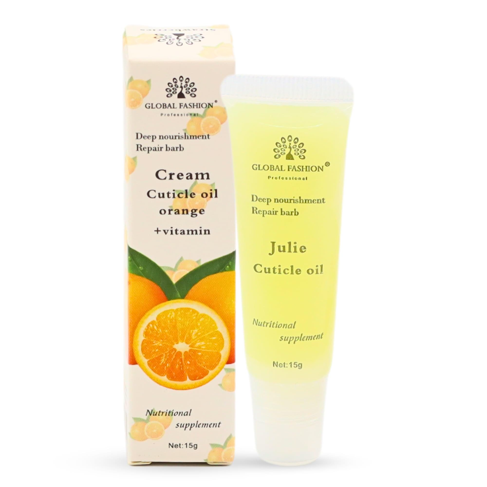 Global Fashion Cream Cuticle Oil with Cherry Scent - Nourishing Nail & Cuticle Care, Enriched with Vitamins, Moisturizing Formula for Healthy Nails, Orange Essence, Promotes Nail G — Color 0634052952040