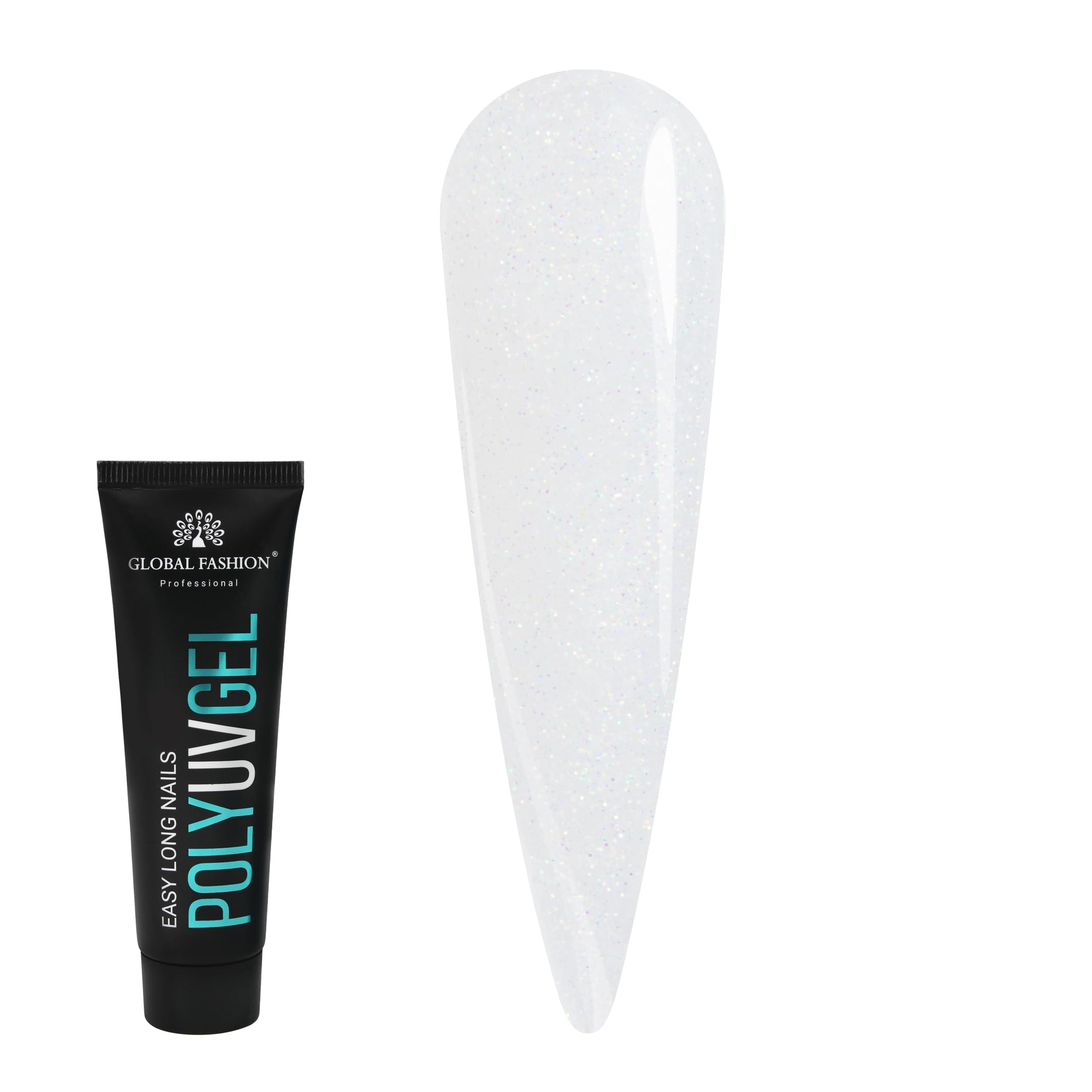 Global Fashion Professional Poly UV Gel with Shimmer: Long-Lasting, Salon-Quality Nails in Dazzling Colors | (01)