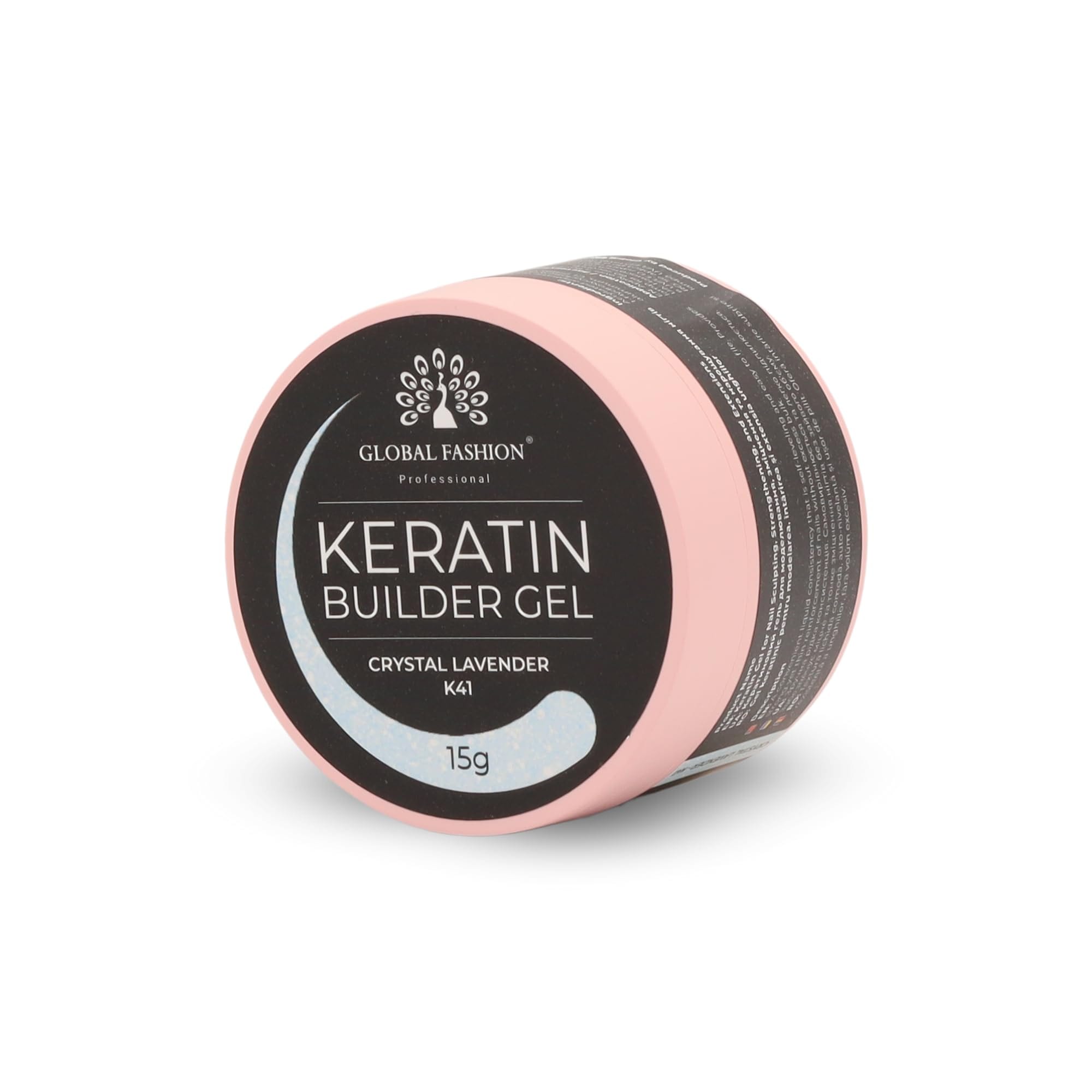 Keratin Builder Gel 15g Self Leveling Hard Gel Durable and Strong for Nail Overlays Extensions and Repairs UV LED Cure Odor Salon Finish Reinforcing Formula, Long Lasting Wear (K41) — Color K41 - Crystal Lavender