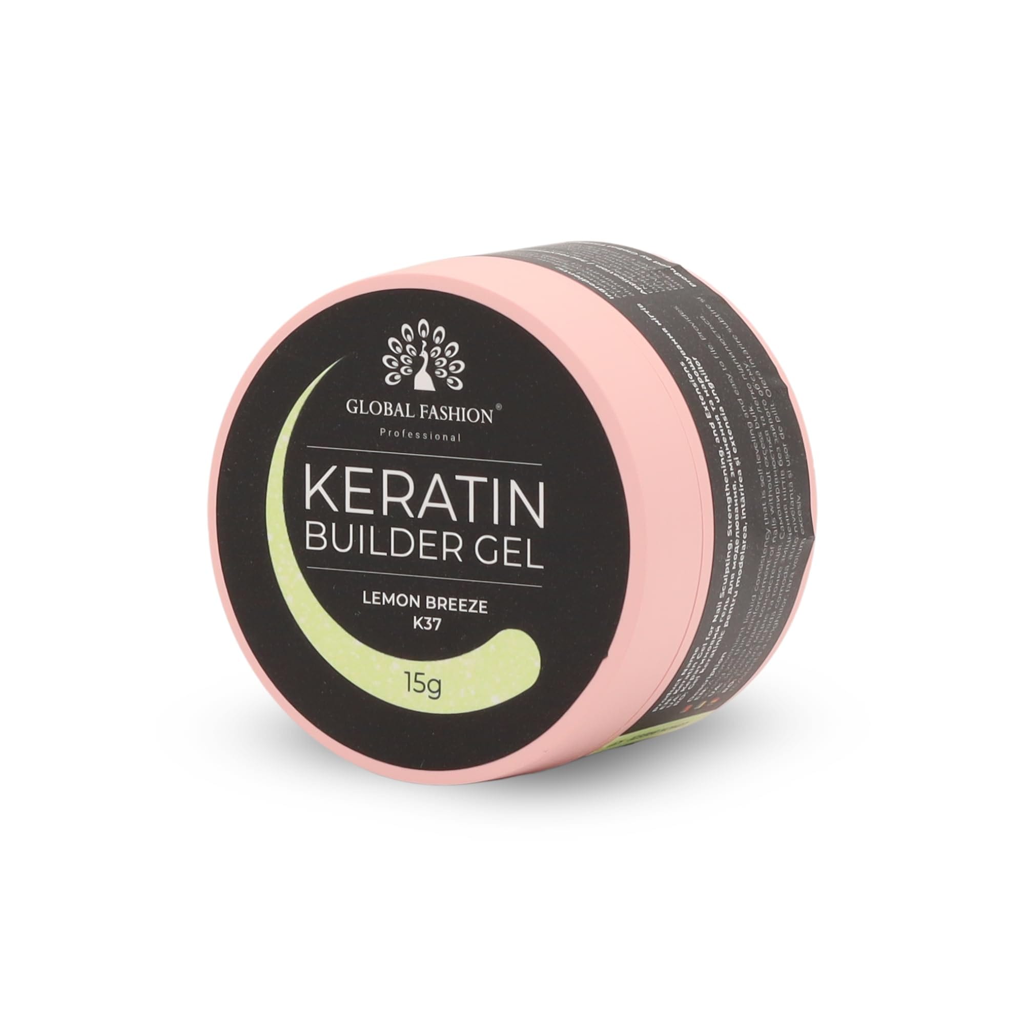 Keratin Builder Gel 15g Self Leveling Hard Gel Durable and Strong for Nail Overlays Extensions and Repairs UV LED Cure Odor Salon Finish Reinforcing Formula, Long Lasting Wear (K37) — Color K37 - Lemon Breeze