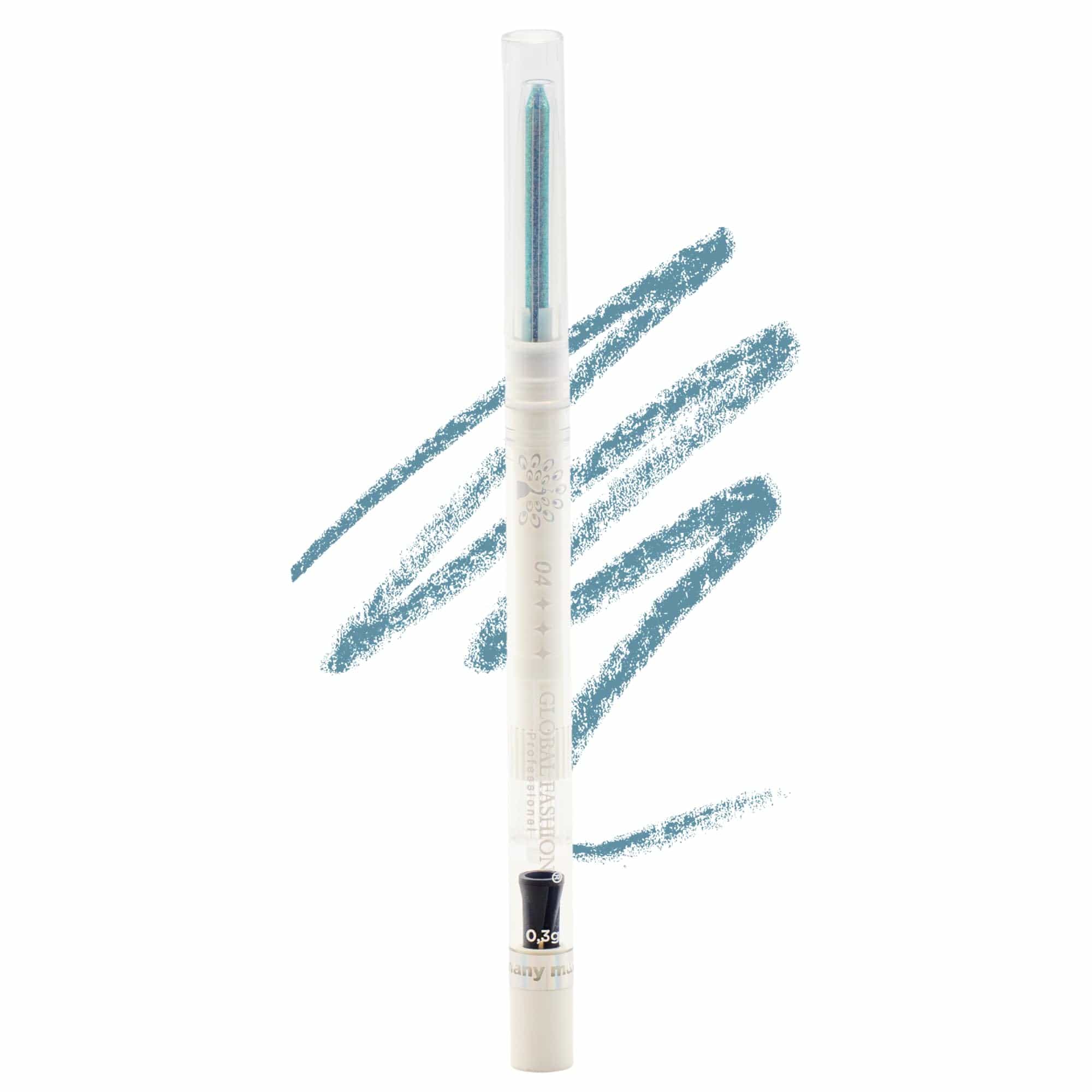 Waterproof Gel Eyeliner Pen 0.2 mm Precision Tip, Smudge-Proof & Long-Lasting 12 H Wear, Twist-Up Retractable Eye Liner Makeup Pencil, Ultra-Fine No-Tug Glide (Light Blue)