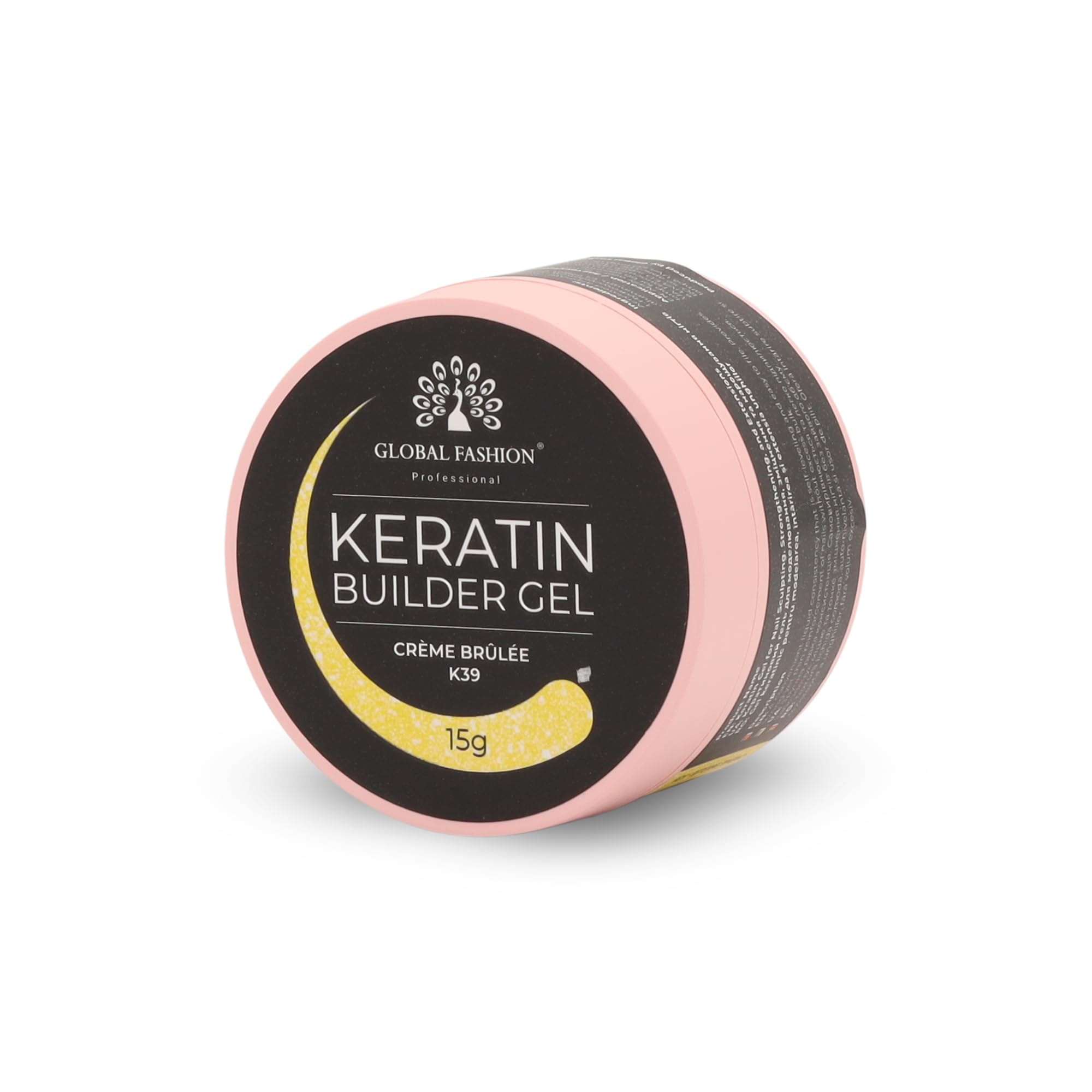 Keratin Builder Gel 15g Self Leveling Hard Gel Durable and Strong for Nail Overlays Extensions and Repairs UV LED Cure Odor Salon Finish Reinforcing Formula, Long Lasting Wear (K39) — Color K39 - Creme Brulee