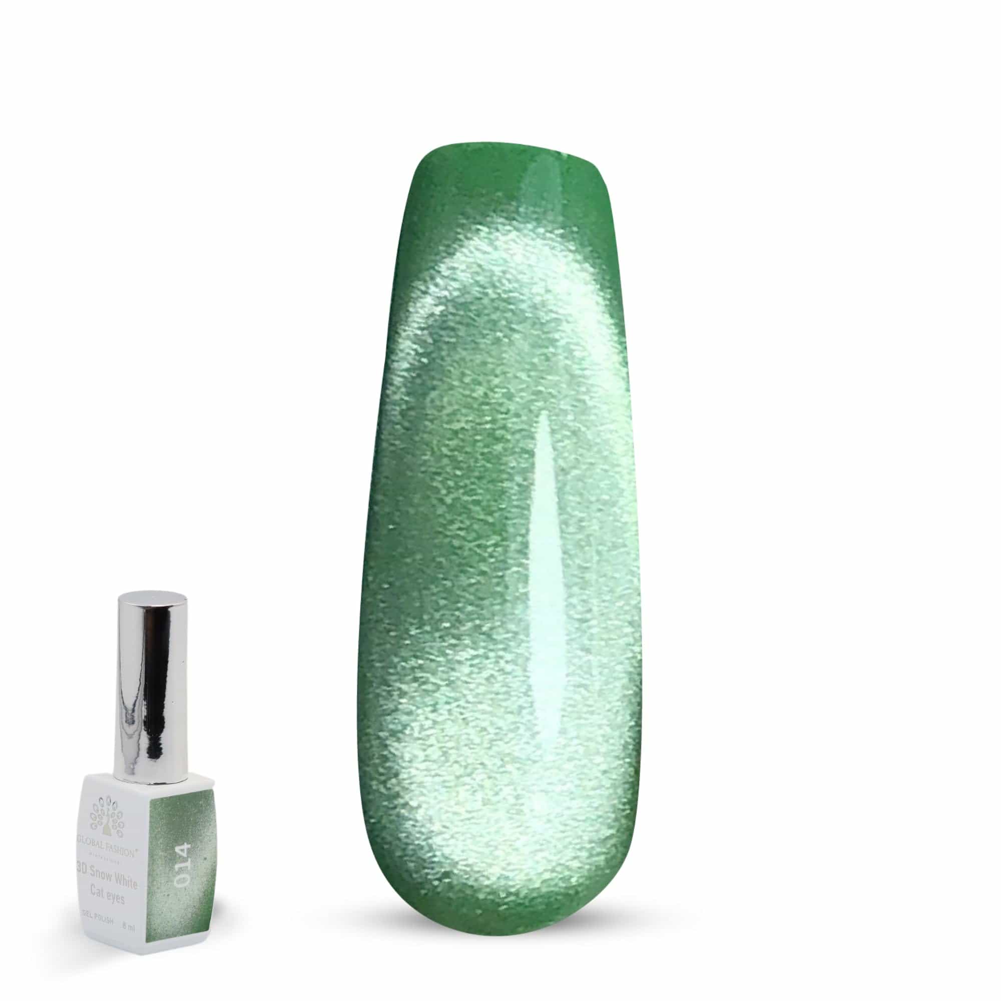 3D Snow White Cat Eye Gel Nail Polish 8ml – Long-Lasting Magnetic Gel, Holographic Shimmer, UV/LED Soak Off, Chip-Resistant, Vegan Cruelty-Free, DIY Nail Art, Salon Quality Manicur