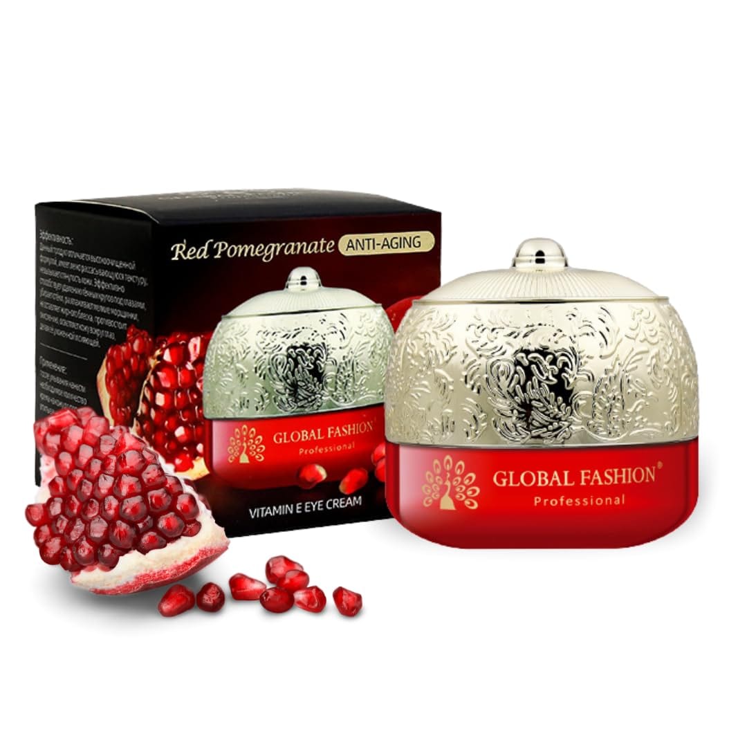GLOBAL FASHION Professional Vitamin E Eye Cream for Anti Aging, Dark Circles, Wrinkles, Puffiness, Made with Red Pomogranate, Under Eye Repair Cream, Get Radiant Glow, All Skin Typ