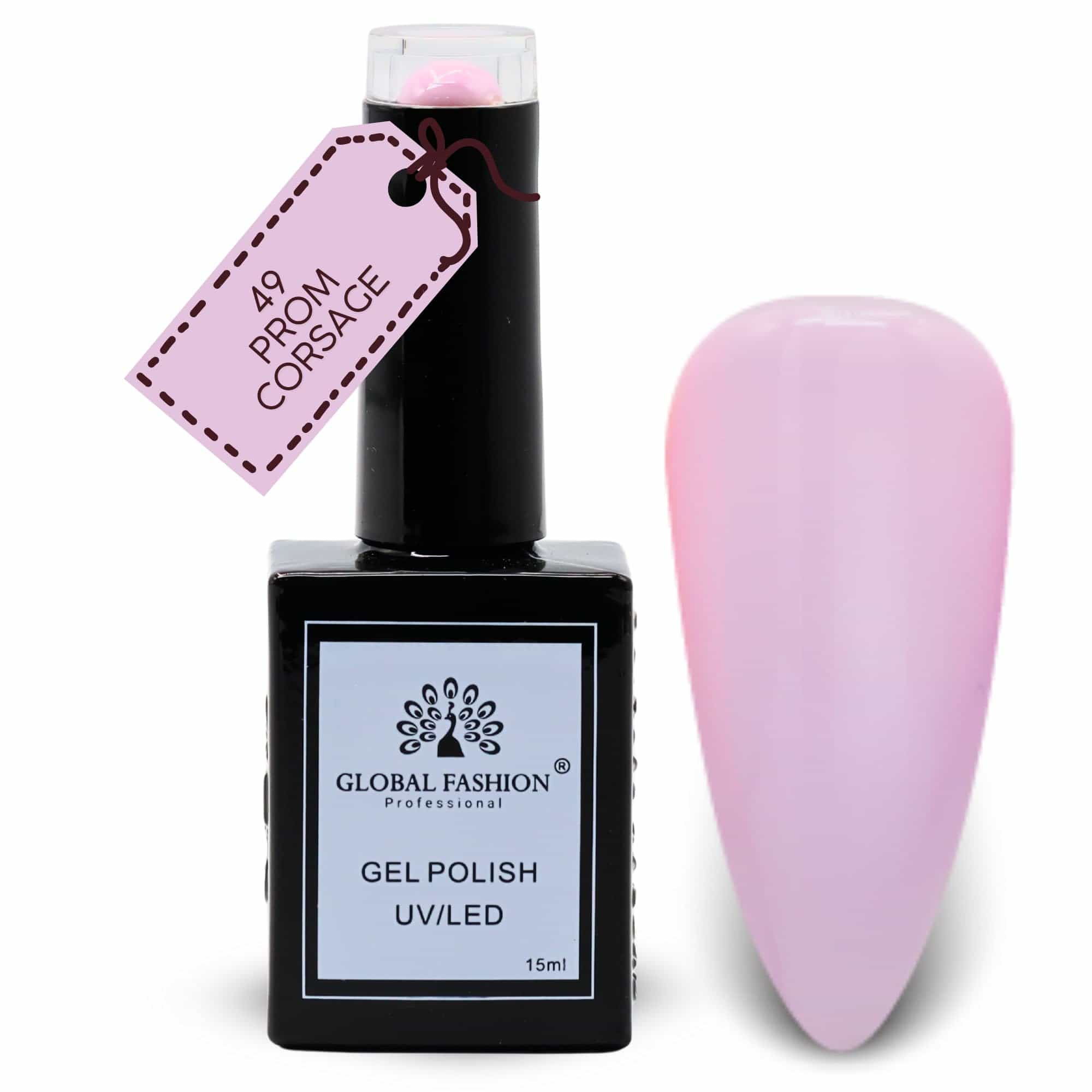 Global Fashion Blush Garden Collection Set (49–54) – 6 Long-Lasting, High-Gloss, Chip-Resistant Colors for Teens & Professionals – UV/LED Soak-Off Nail Kit (49-Prom Corsage-1p, 15m)