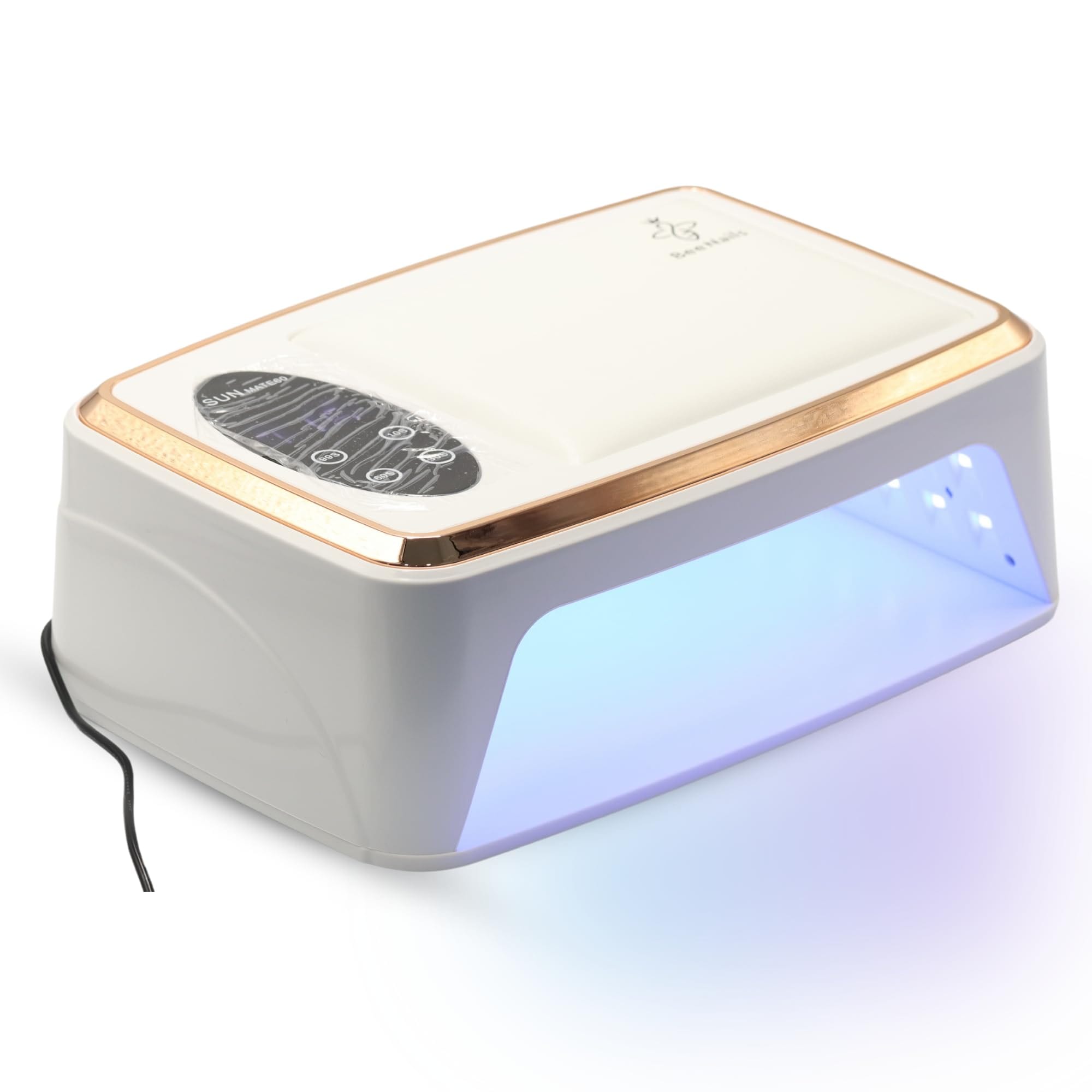 BeeNails MATE-60 Hand Pillow Nail Lamp 3.0-120W UV LED Gel Nail Lamp, Professional Nail Dryer with Hand Pillow for Salon Manicure, Portable, Fast Drying, 100-240V 50/60HZ