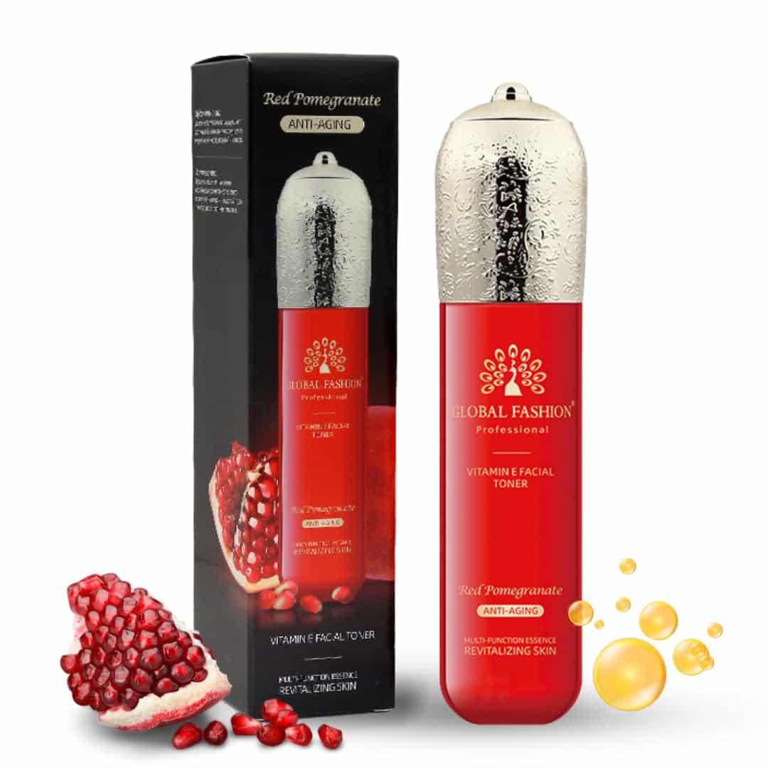 Hydrating Facial Toner with Vitamin E & Red Pomogranate, Facial Astringent for Anti-Aging, Wrinkles, Removes Dirt & Oil, Tightens Pores, Brighter Complexion, Balance pH Level, All