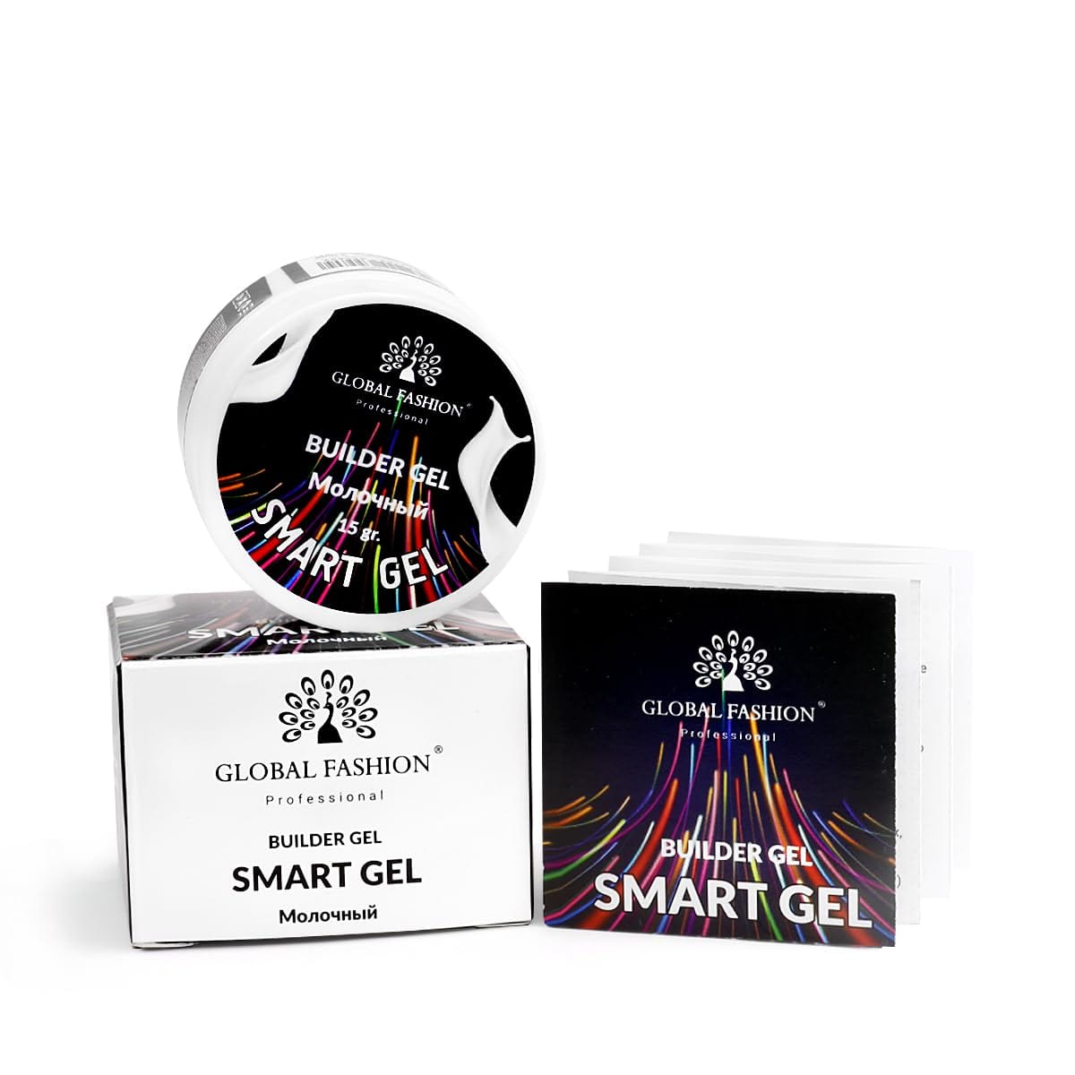 GLOBAL FASHION Professional Smart Gel Two-Phase Builder Gel for Nail Modeling, 15g | (Milk White)