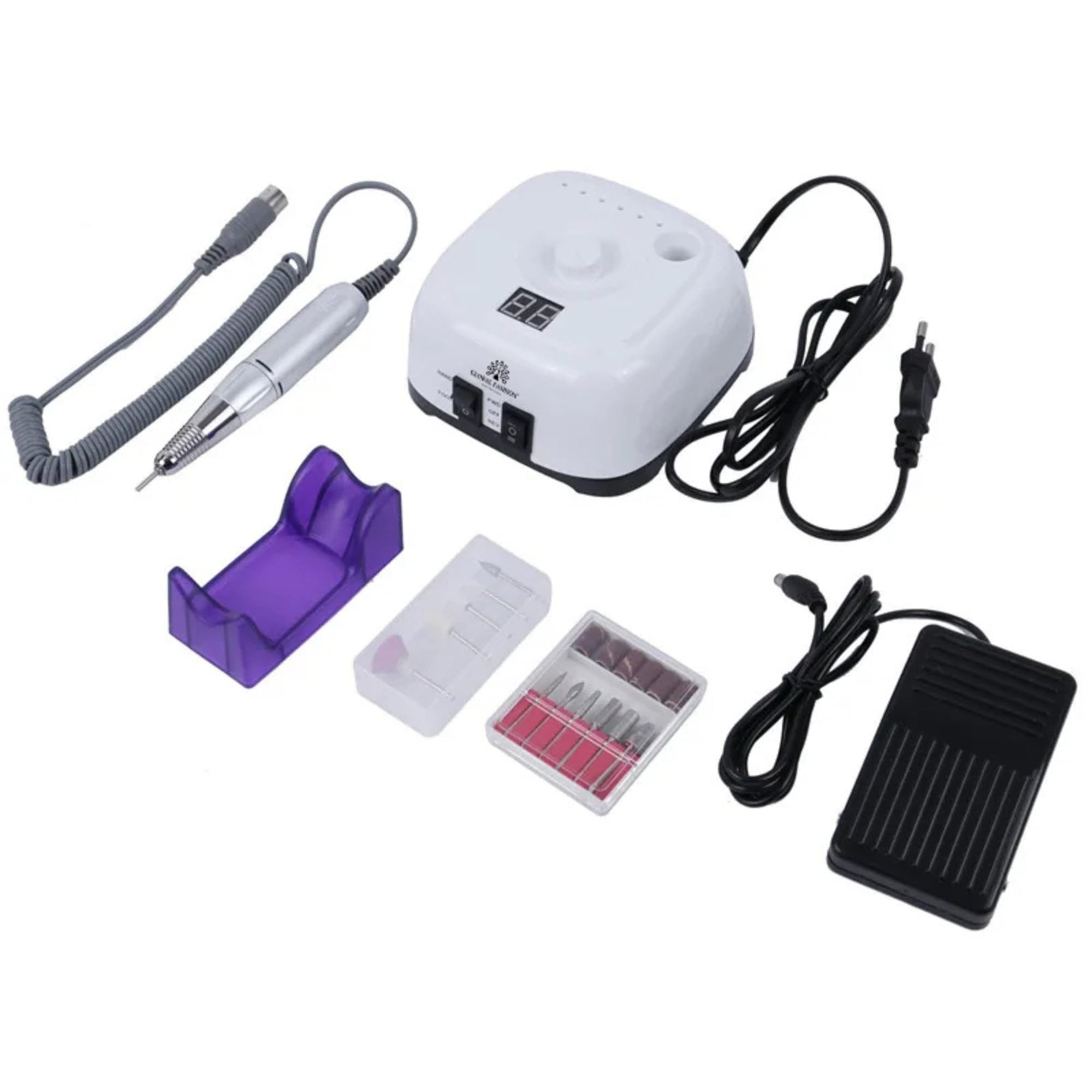 Power GF17 Electric Nail Drill - 45000 RPM Professional Manicure & Pedicure Kit, Portable, Quiet, Variable Speed, High-Speed Nail Drill for Acrylic Nails, Adjustable, CE Certified,