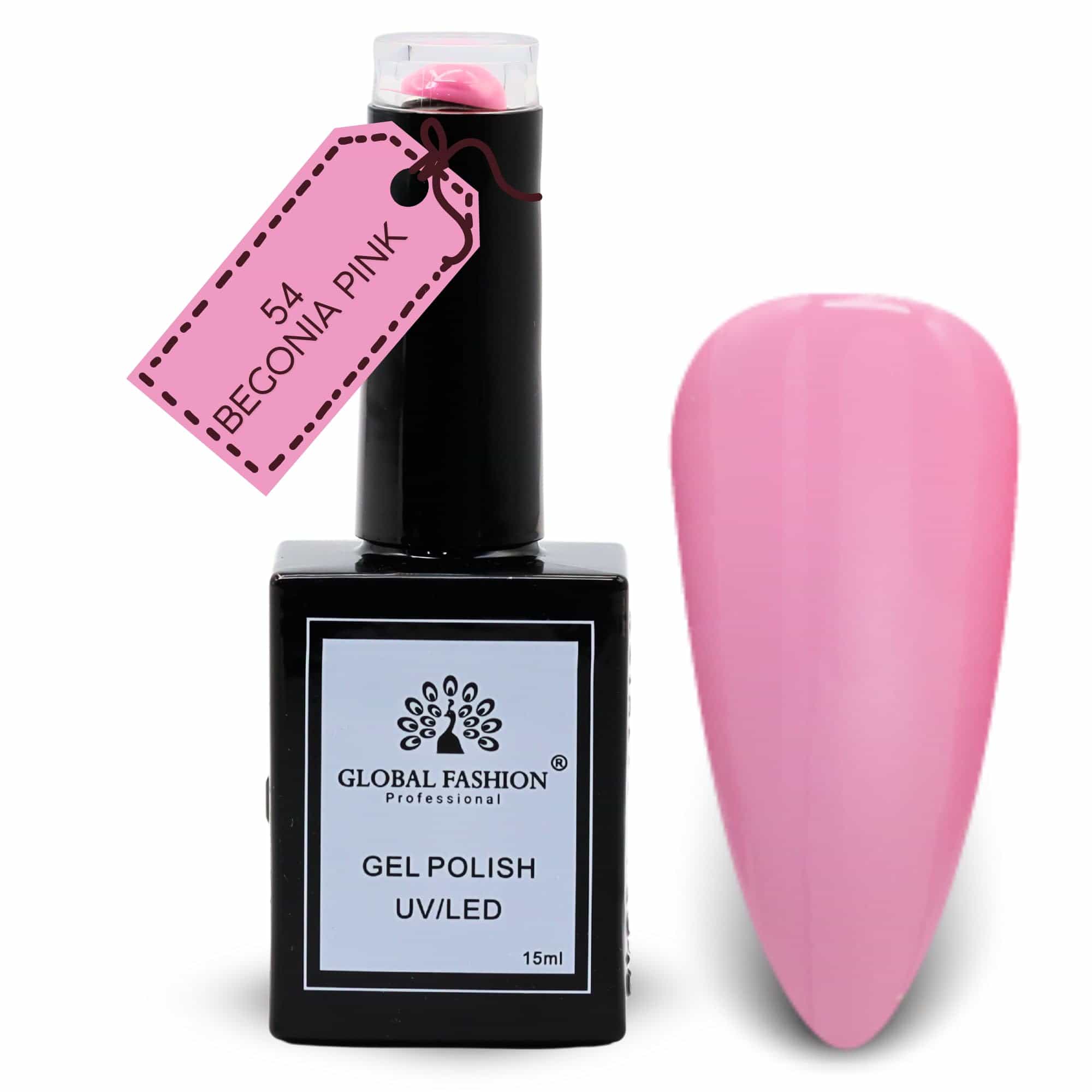Global Fashion Blush Garden Collection Set (49–54) – 6 Long-Lasting, High-Gloss, Chip-Resistant Colors for Teens & Professionals – UV/LED Soak-Off Nail Kit (54-Begonia Pink-1p, 15m)