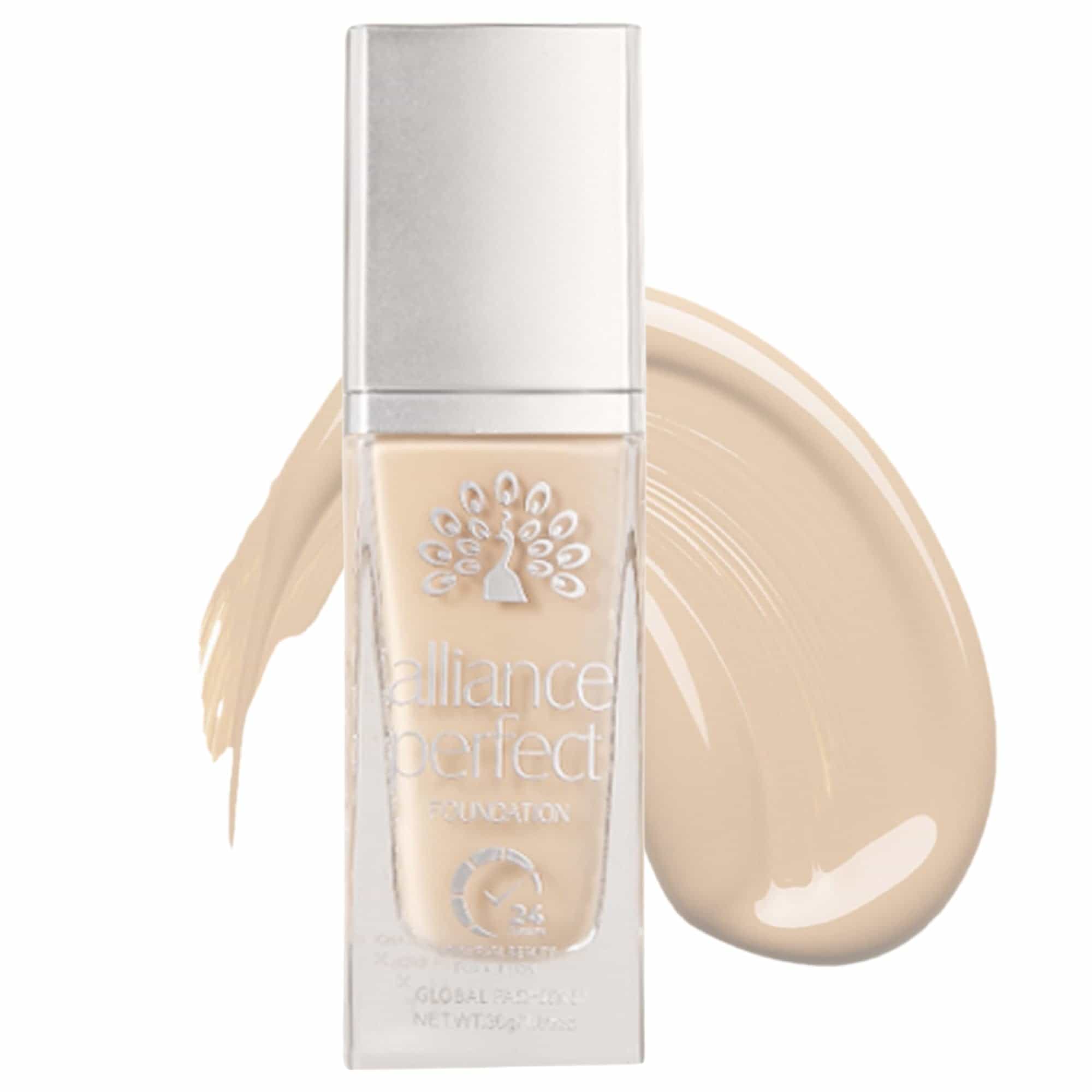 GLOBAL FASHION Alliance Perfect Liquid Foundation 8 Shades - 24H Long-Wear, Smart Tone-Adapting Full Coverage, Hydrating Vitamin E Complex, Transfer-Proof, Seamless Blend (L023 - G)