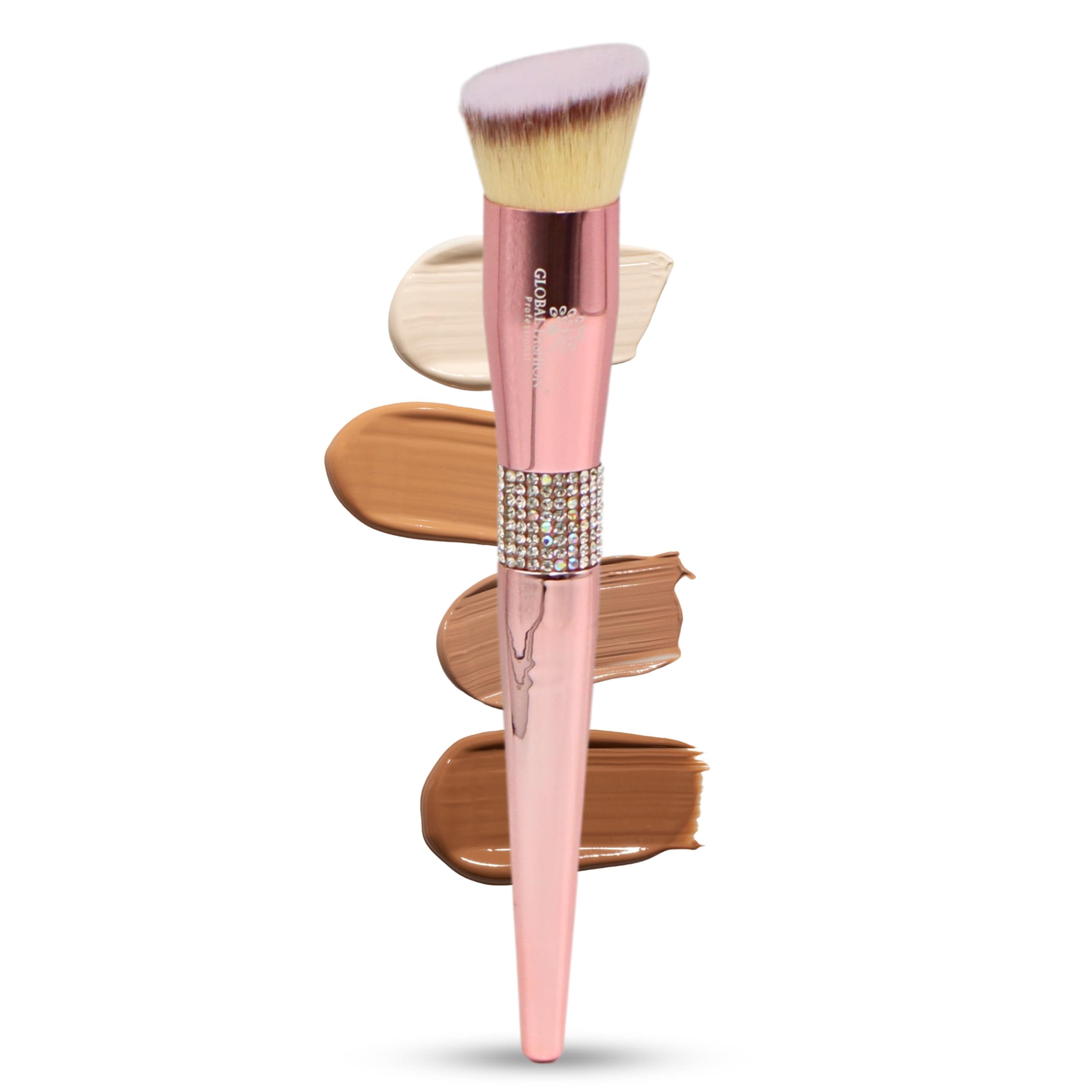 Rose Gold Makeup Brush Set - Foundation & Concealer Blending Brushes - Ultra-Soft Synthetic Vegan Bristles for Flawless Makeup Application - Professional Quality for Liquid, Cream,