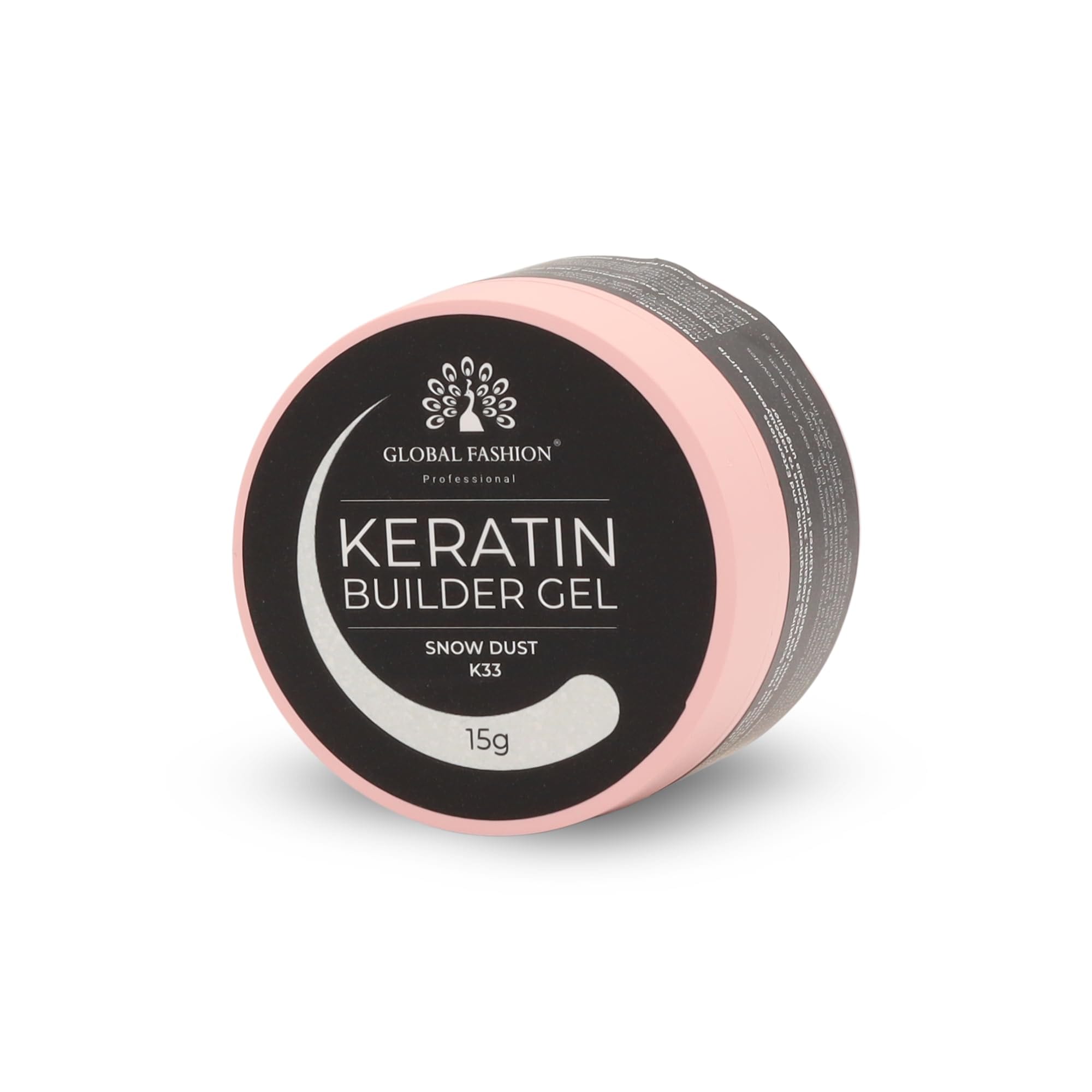 Keratin Builder Gel 15g Self Leveling Hard Gel Durable and Strong for Nail Overlays Extensions and Repairs UV LED Cure Odor Salon Finish Reinforcing Formula, Long Lasting Wear (K33) — Color K33 - Snow Dust