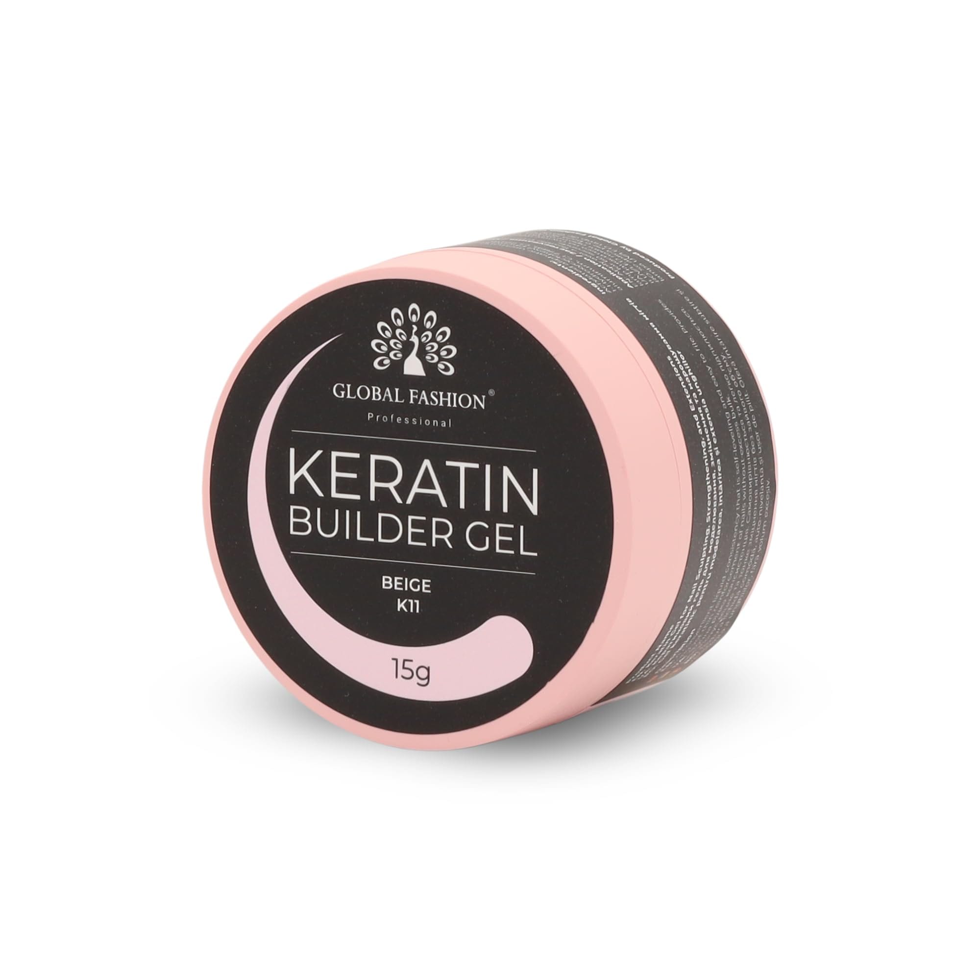 Keratin Builder Gel 15g Self Leveling Hard Gel Durable and Strong for Nail Overlays Extensions and Repairs UV LED Cure Odor Salon Finish Reinforcing Formula, Long Lasting Wear (K11) — Color K11 - Beige