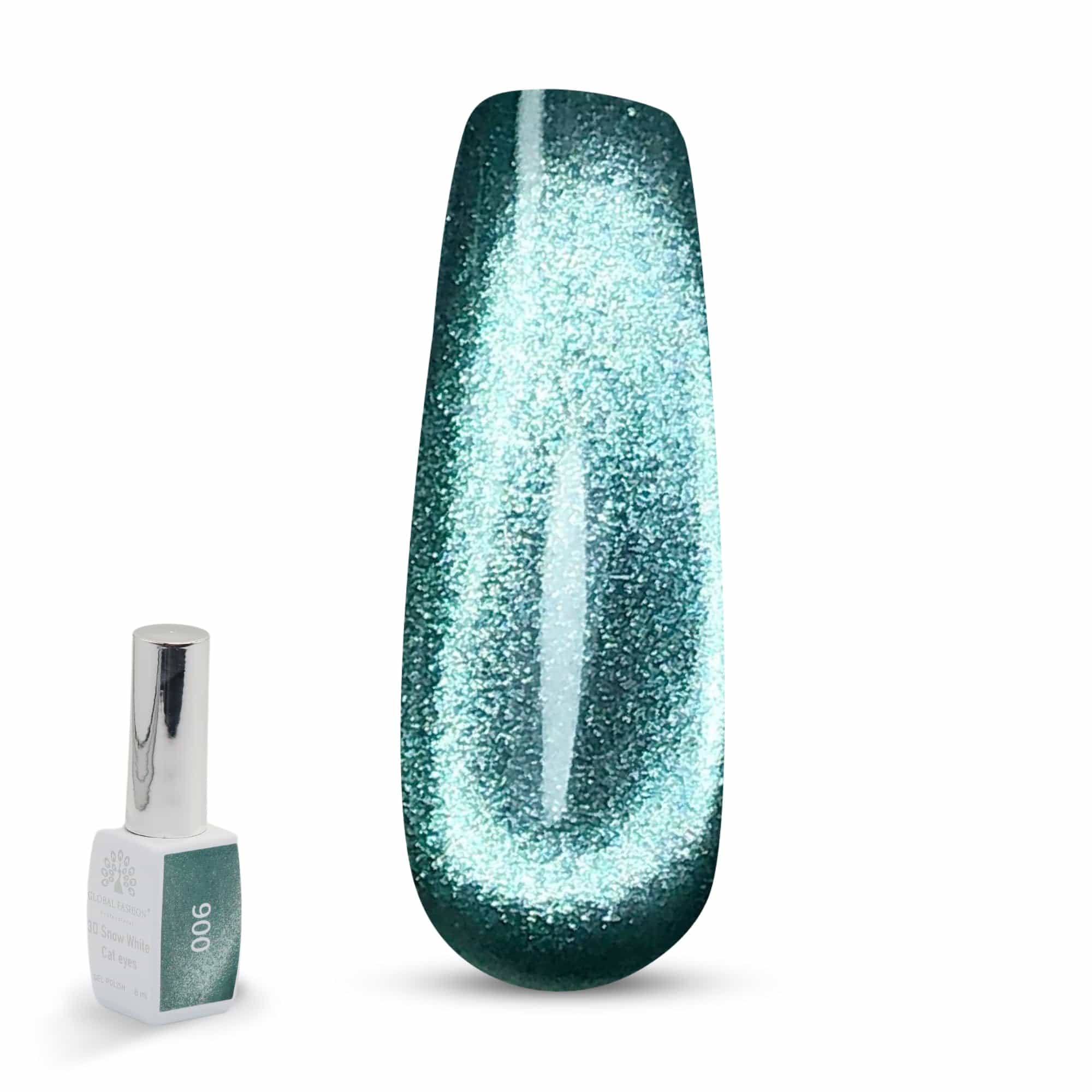 3D Snow White Cat Eye Gel Nail Polish 8ml – Long-Lasting Magnetic Gel, Holographic Shimmer, UV/LED Soak Off, Chip-Resistant, Vegan Cruelty-Free, DIY Nail Art, Salon Quality Manicur