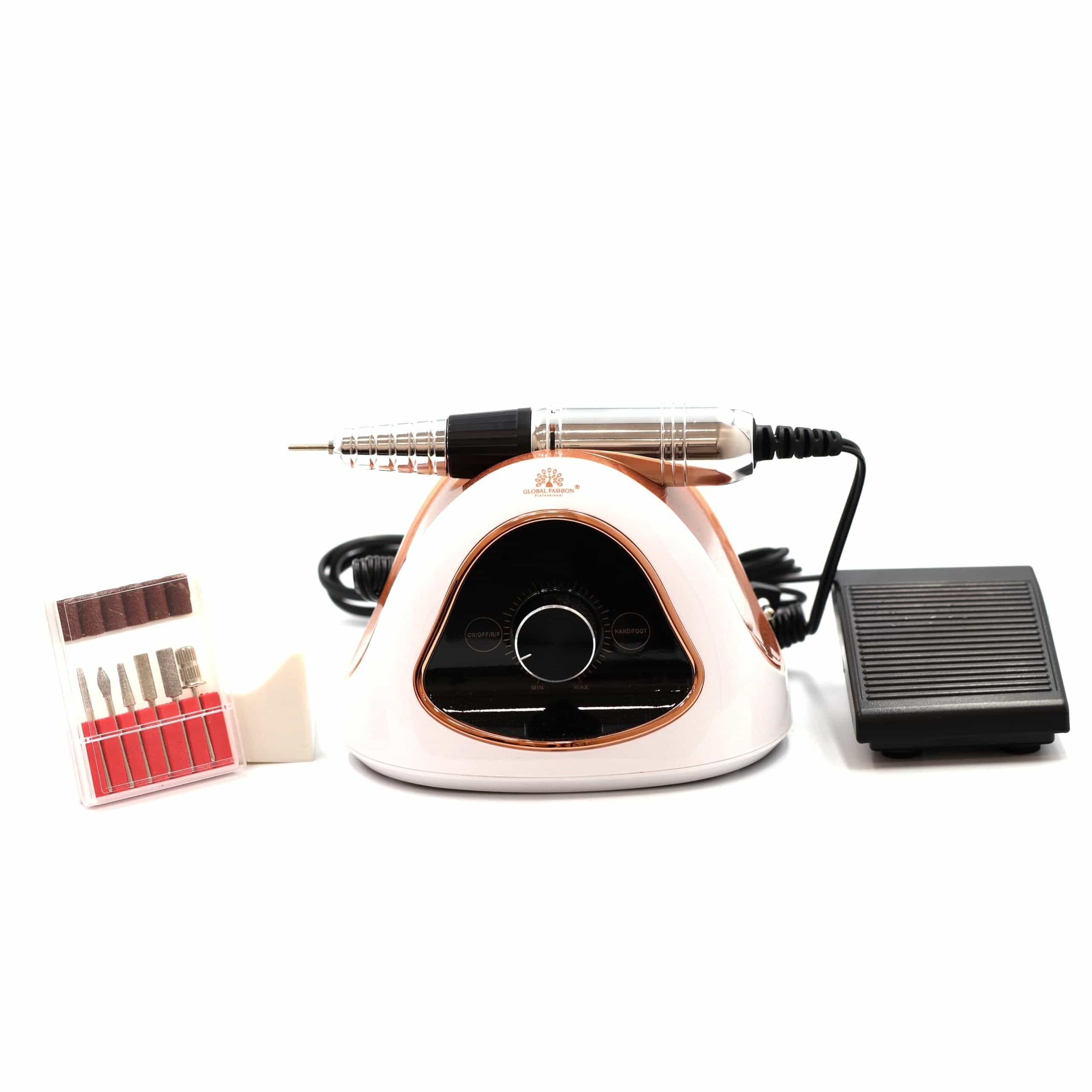 GLOBAL FASHION M15 Professional Nail Drill Kit – 68W, 45,000 RPM High-Speed E-File, Variable Speed, Low Noise, Overload Protection, Lightweight for Gel, Acrylic & Polygel Manicure