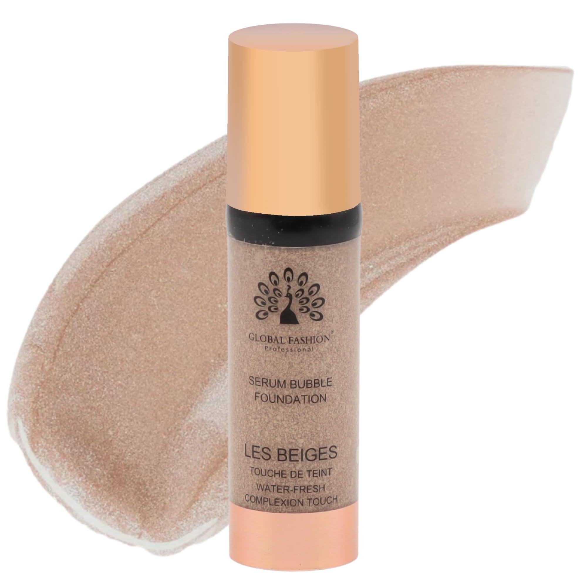 Global Fashion Serum Bubble Foundation 8 Shades - Water Fresh Bubble Serum with Weightless Buildable Coverage, Pore Blurring & All Day Hydrating Formula, Real Skin Finish (BF047)