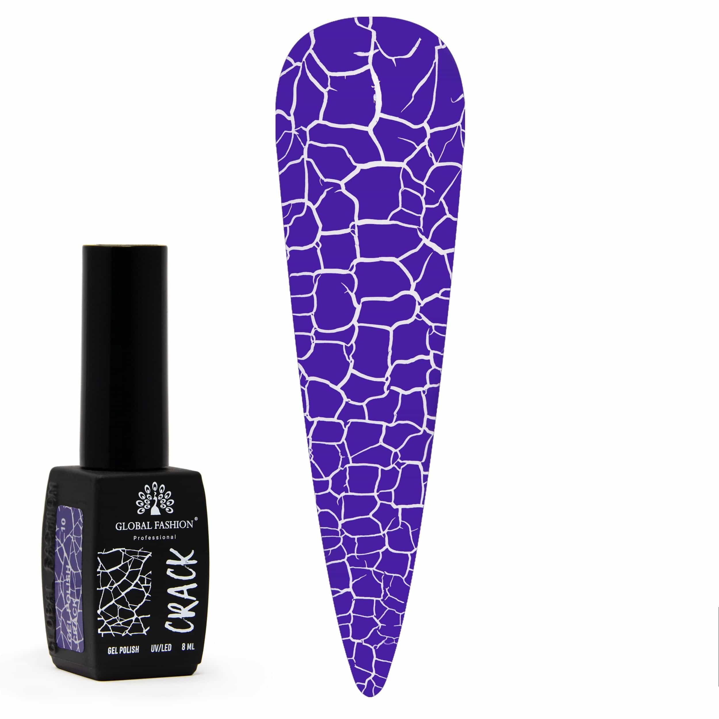 Crackle Gel Nail Polish -12 Colors 8ml, Long-Lasting UV/LED Soak Off Gel, Chip-Resistant, Glossy Finish, Cracked Effects,DIY Nail Art, Professional Salon Quality Manicure for Begin