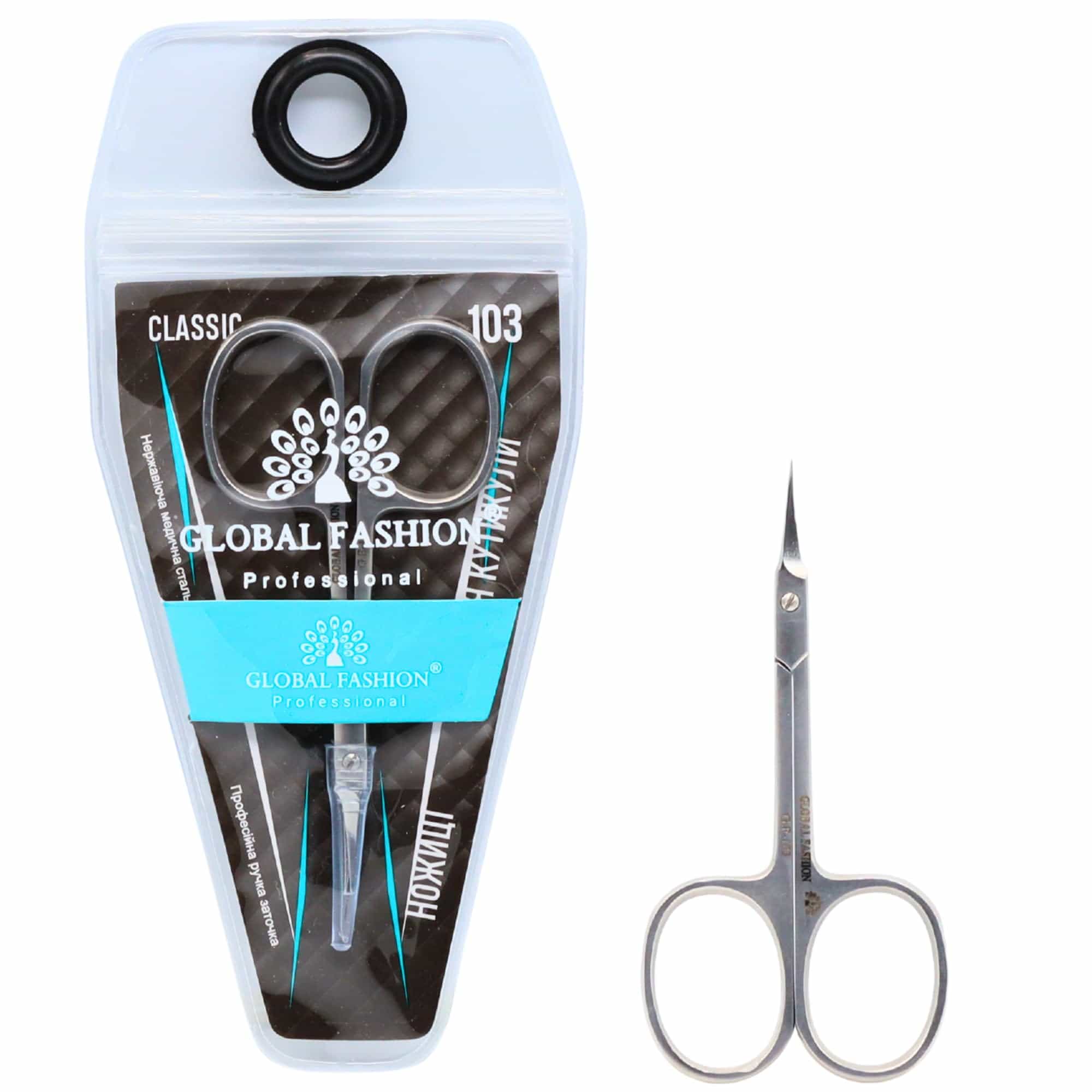 Global Fashion Cuticle Scissors – Hand Sharpened, Medical Stainless Steel, Precision Blades for Nail & Cuticle Trimming, Rust-Resistant Manicure Tool for Home & Salon Use (Classic)