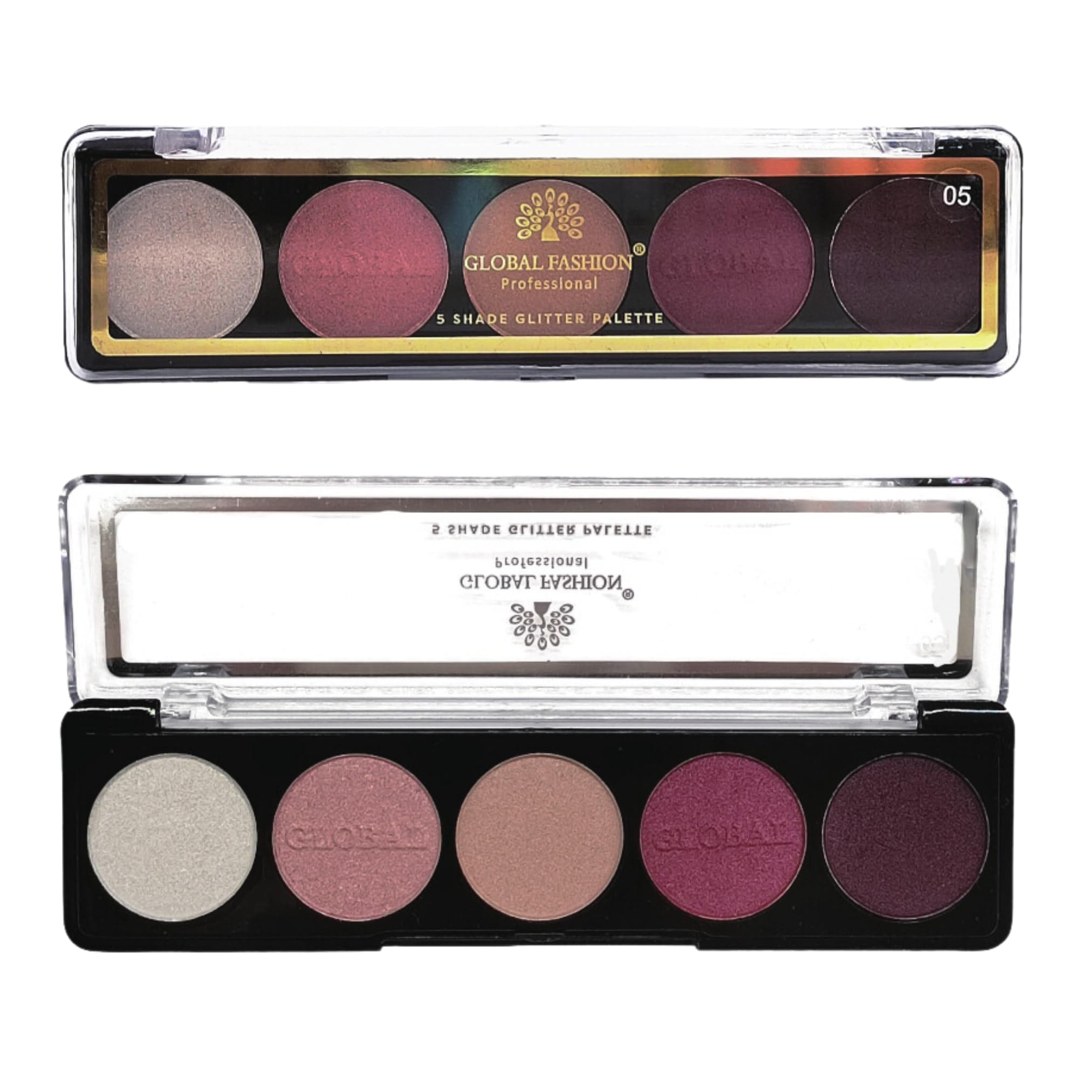 Global Fashion Professional 5-Color Eye Shad Palette - Long-Lasting Matte and Shimmer Shades, High Pigment, Blendable Makeup Palette for Day & Night Looks | (PALETTE 5)