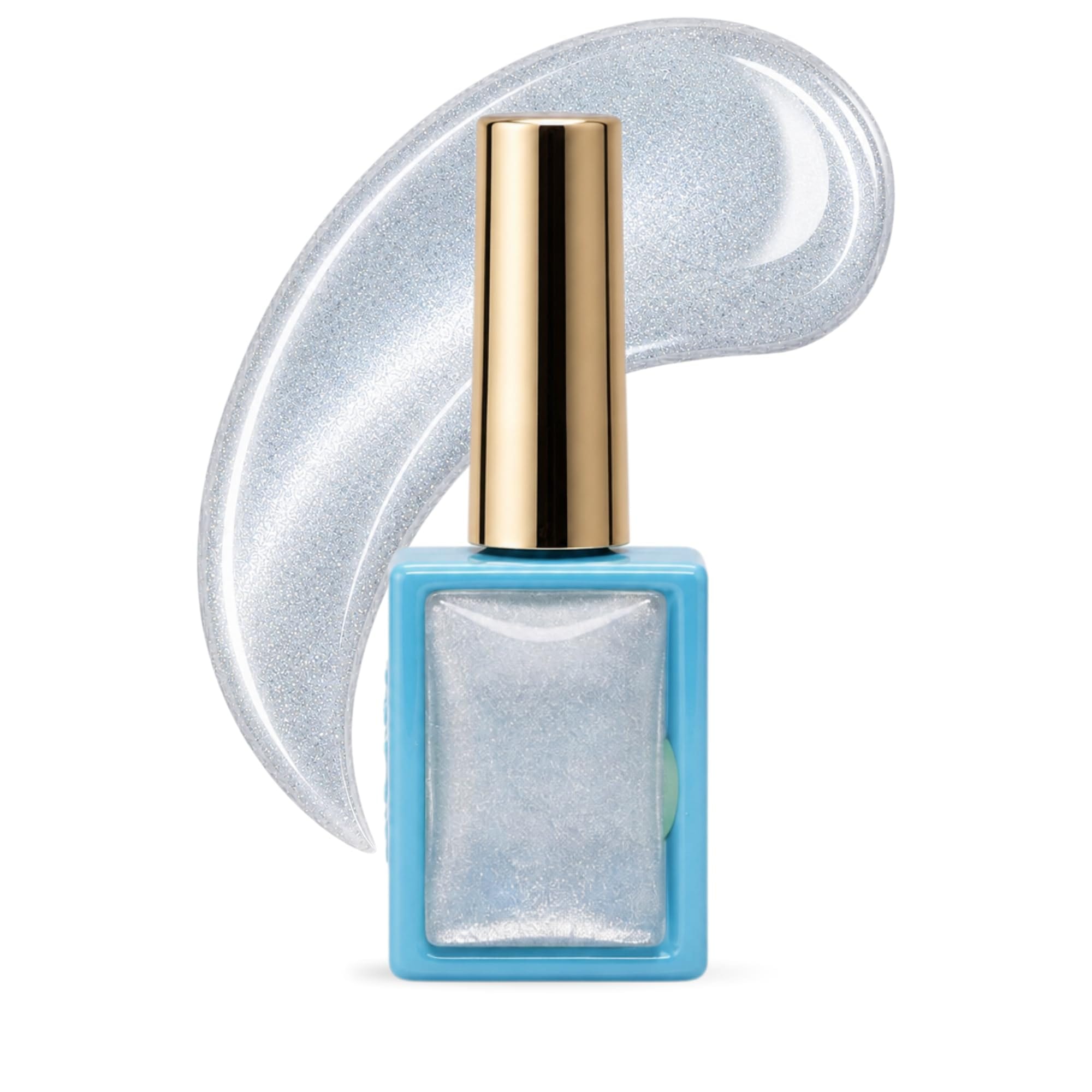 Magic Glaze Magnetic Cat Eye Gel Nail Polish - Blue Silver Glitter, 01 (01)