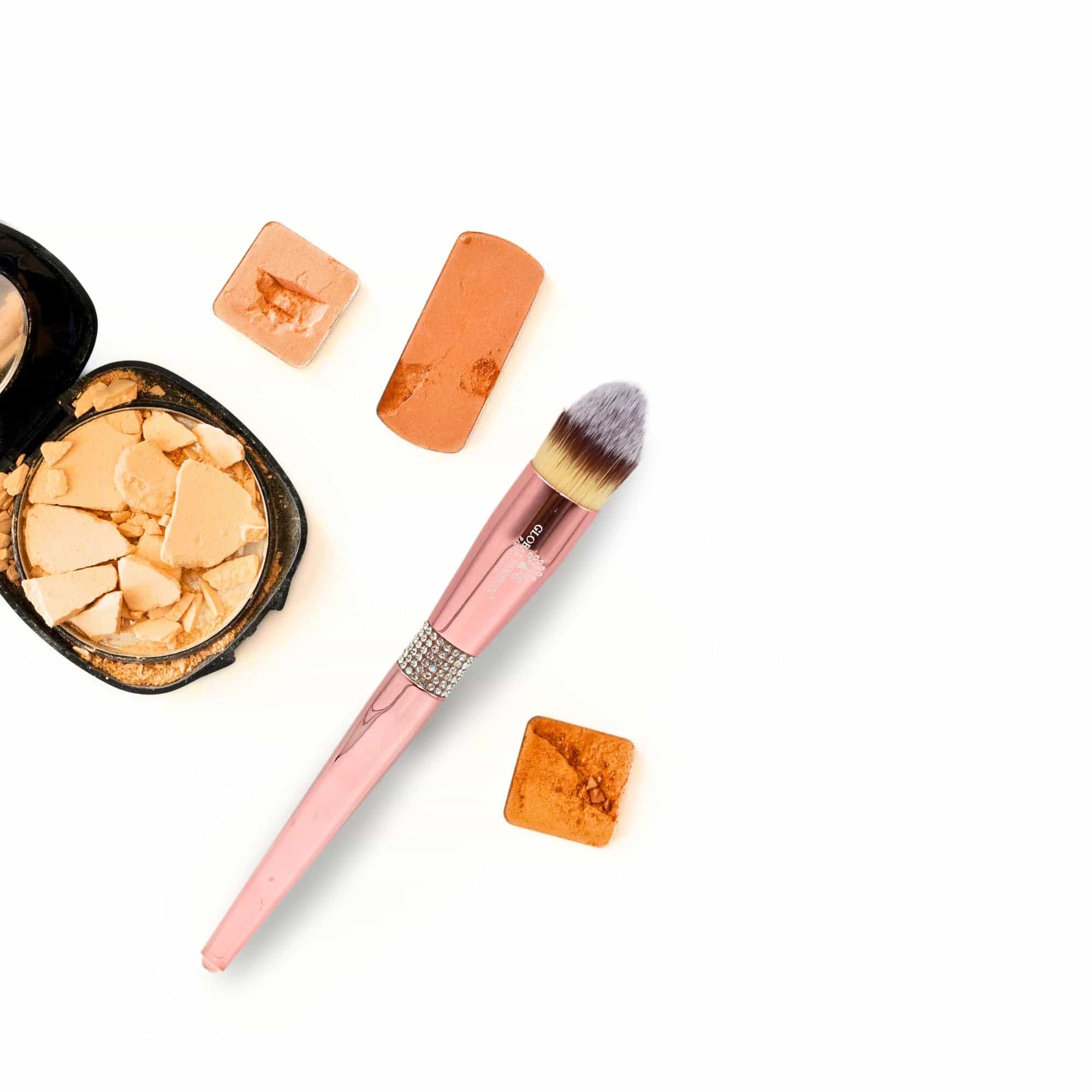 GLOBAL FASHION Professional Luxe Rose Gold Concealer & Contour Brush - Flawless Definition, Blending, Buffing - Ultra-Soft Vegan Bristles for Cream, Liquid, Powder Makeup - Quality