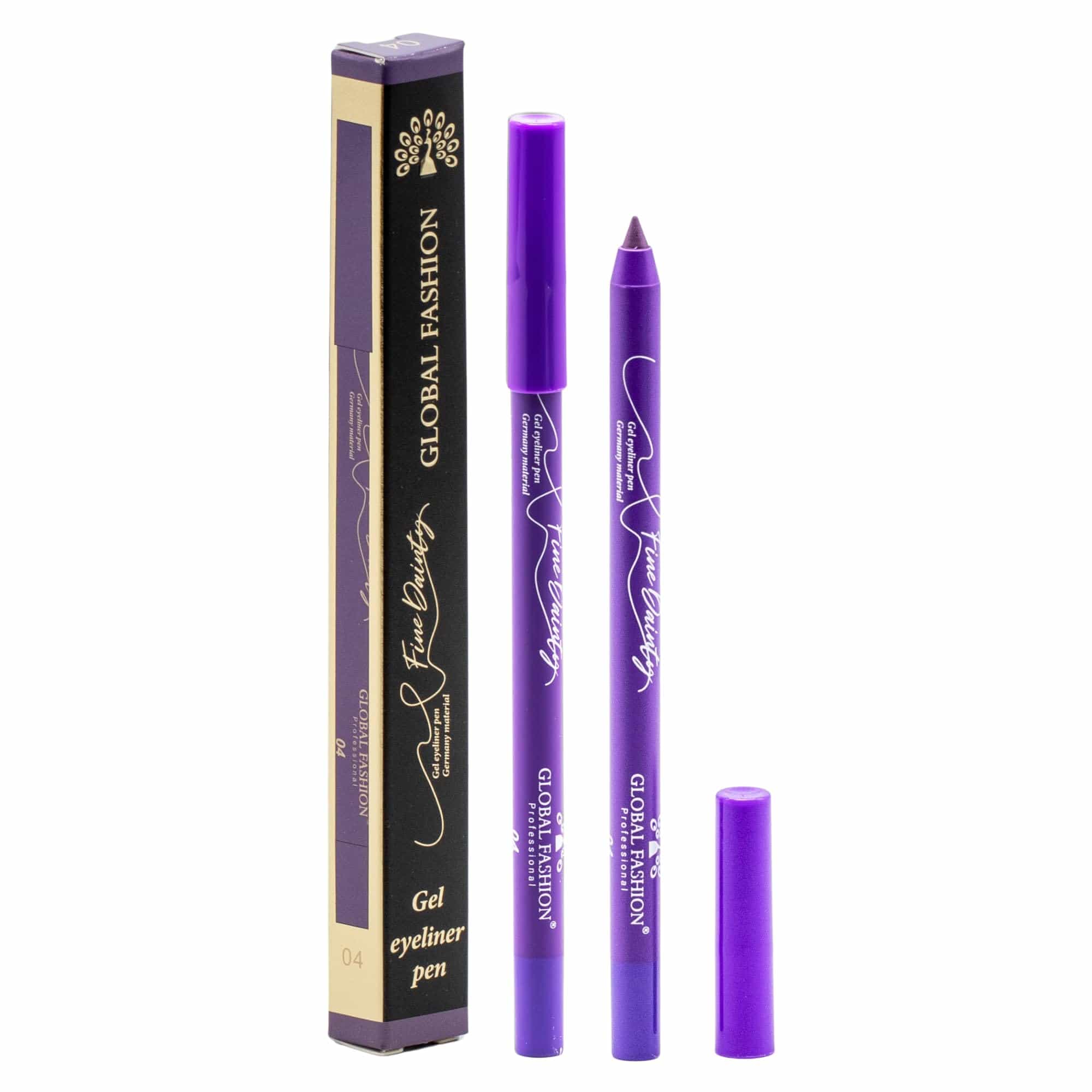 Waterproof Gel Eyeliner Pen, 0.2 mm Precision Twist-Up Tip, Smudge-Proof Kajal, Matte Finish, 12-Hour Wear, Vegan & Contact-Lens Safe, Sensitive Eyes (4 - Medium dark purple)