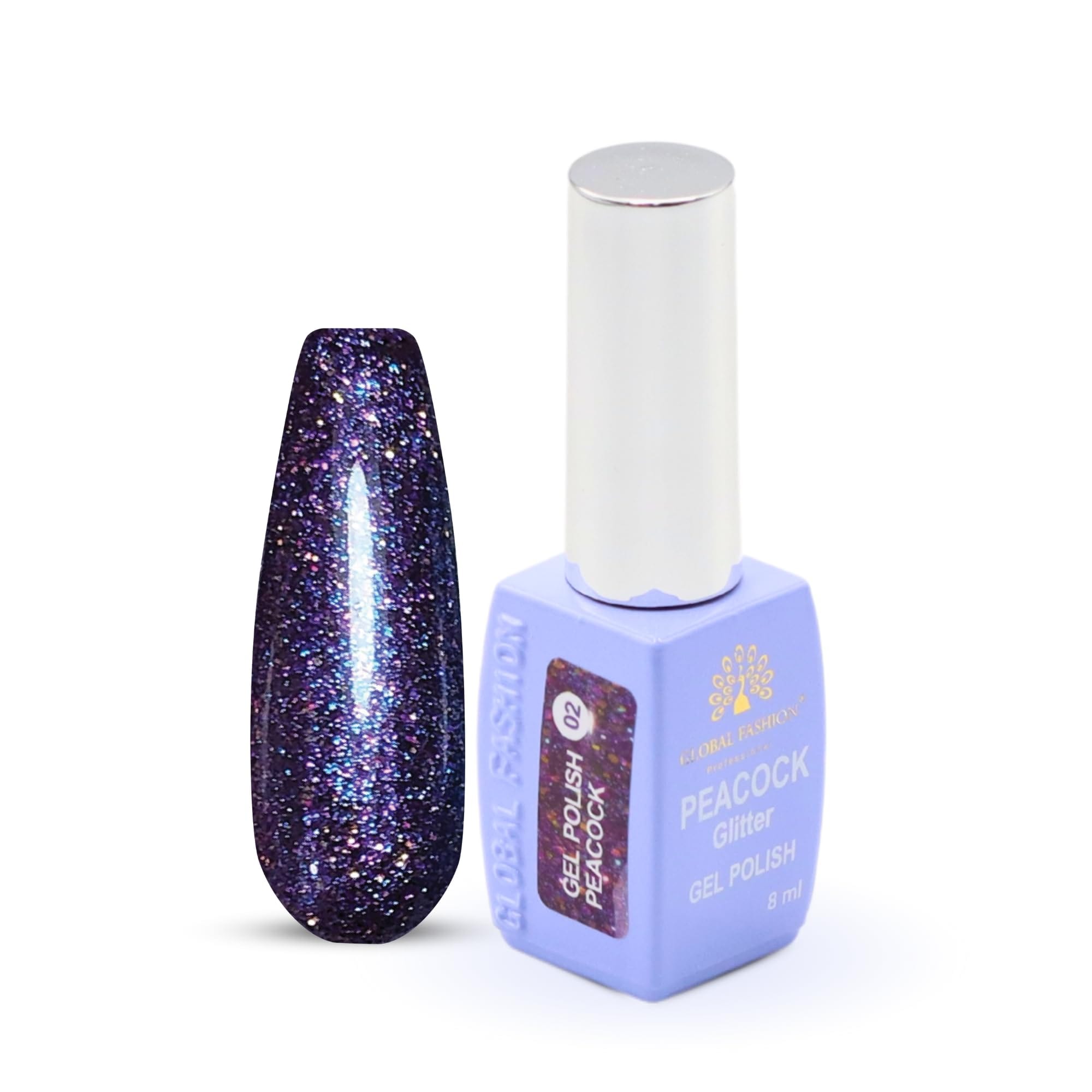 PEACOCK GLITTER 8ML #02 — Color 2038529540378