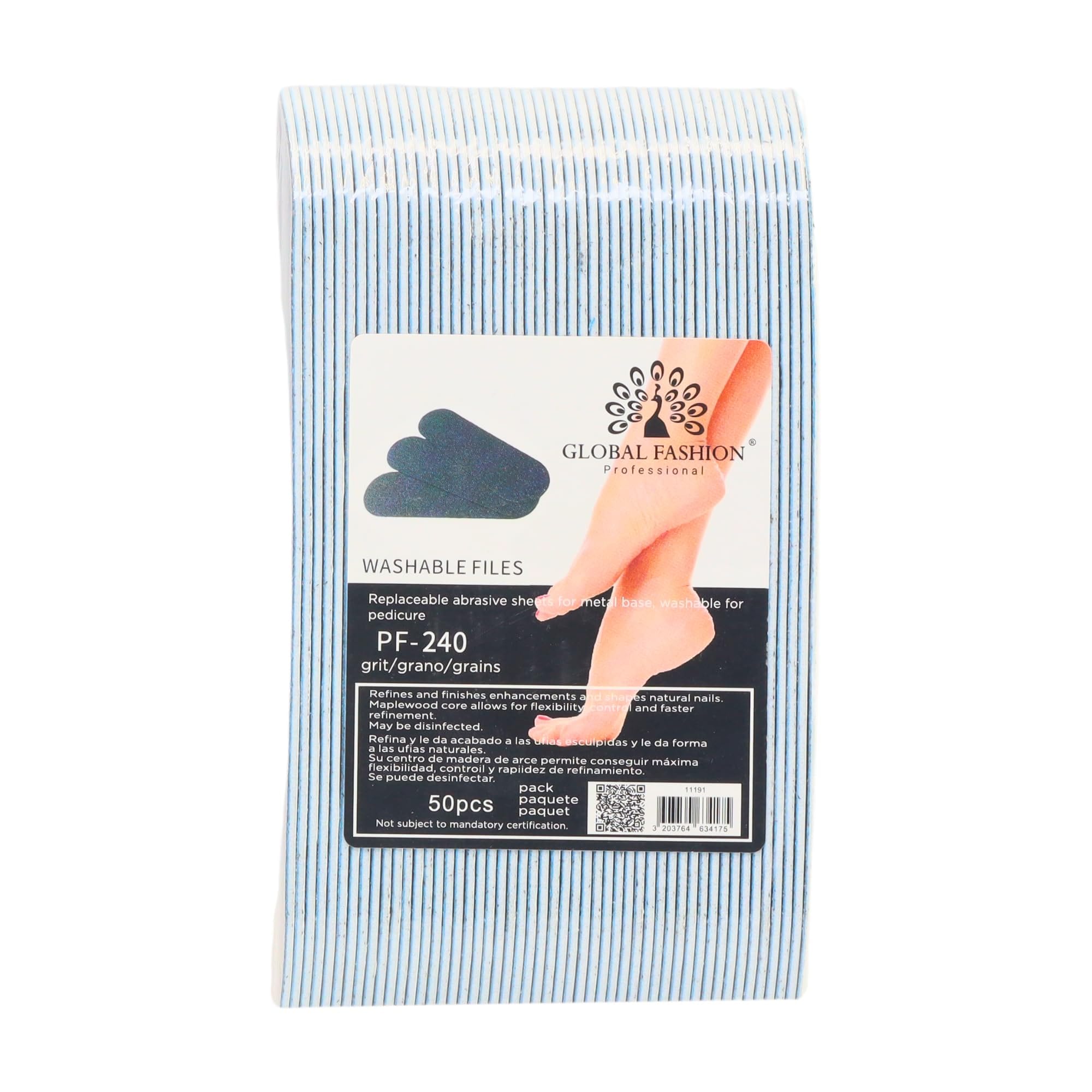 Foot File Replacement Pads - Pack of 50 Adhesive Abrasive Sheets for Pedicure Callus Remover, Water-Resistant, Strong Adhesion, Universal Fit Foot Razor Sandpaper - Home & Salon Fo — Size 0744963297106