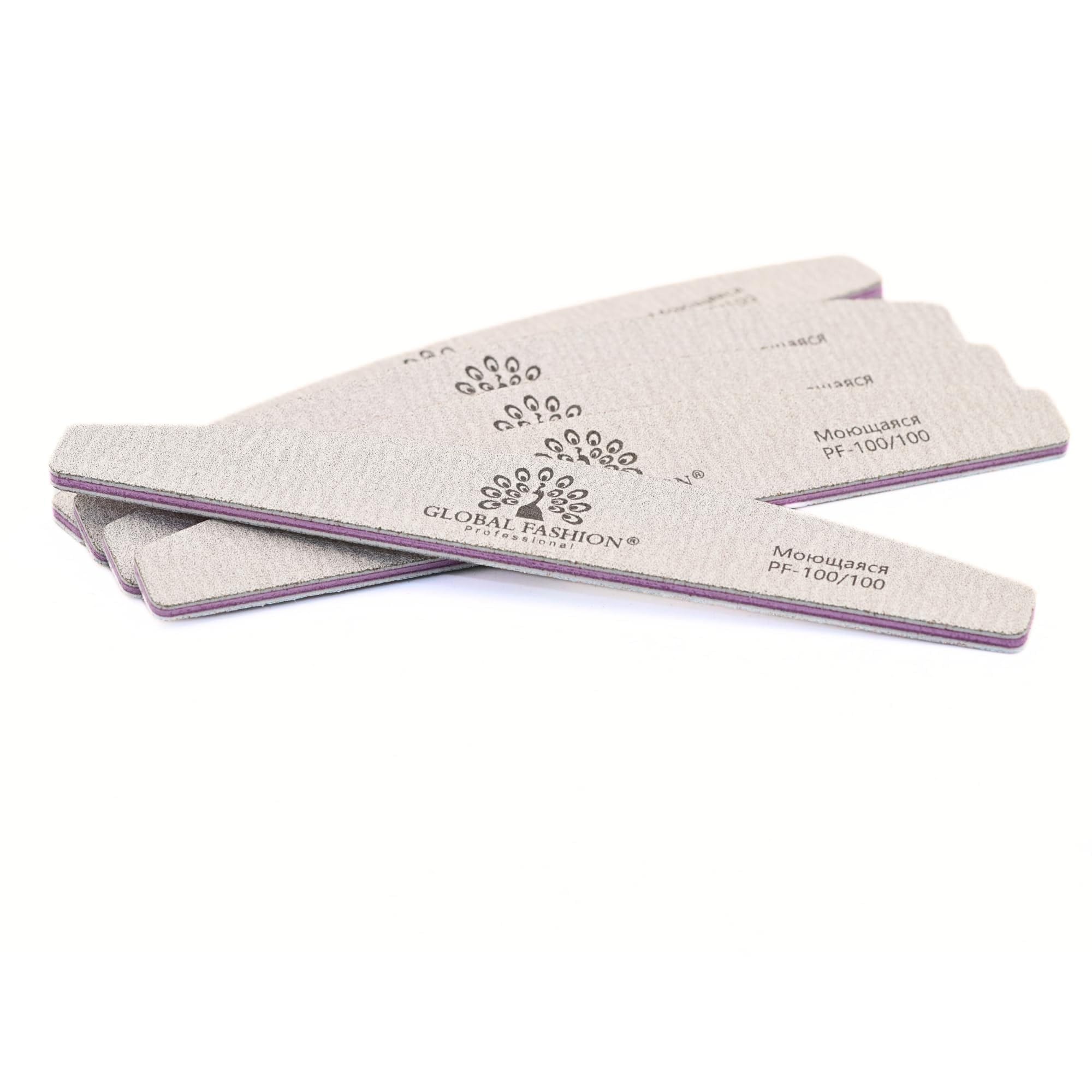 GLOBAL FASHION Professional Washable Nail File Set for Natural & Acrylic Nails: 24 Pieces | (100/100)