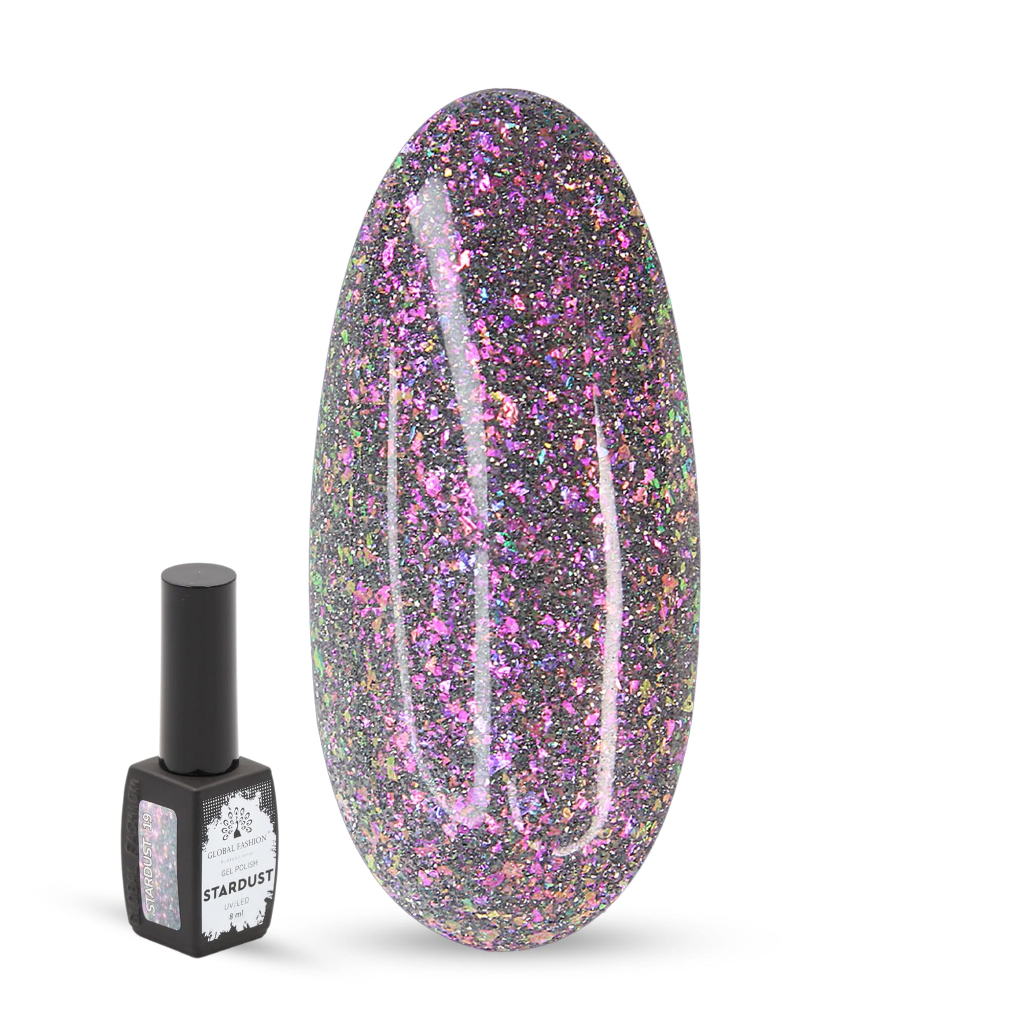 Stardust Gel Nail Polish – 8ml Holographic Glitter Color, Long-Lasting High-Gloss Soak Off UV/LED Gel, Professional Salon Quality & DIY Nail Art for Easy Manicure and Pedicure at H — Color 4673724655991