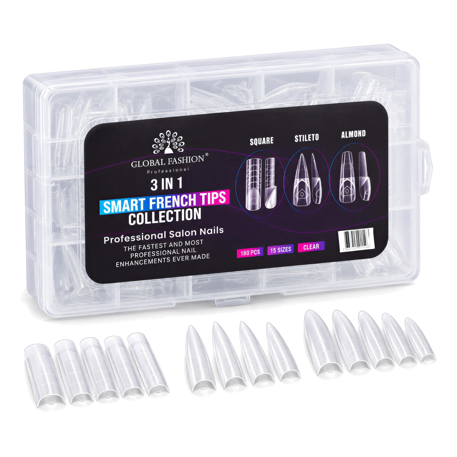3-in-1 French Nail Forms - 180 Pcs