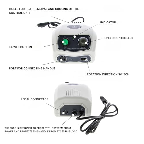 GF-119 Nail Drill 45000 RPM 80W Electric | White Professional Nail Drill 45000 RPM 80W Electric File UAE GCC | جهاز أظافر