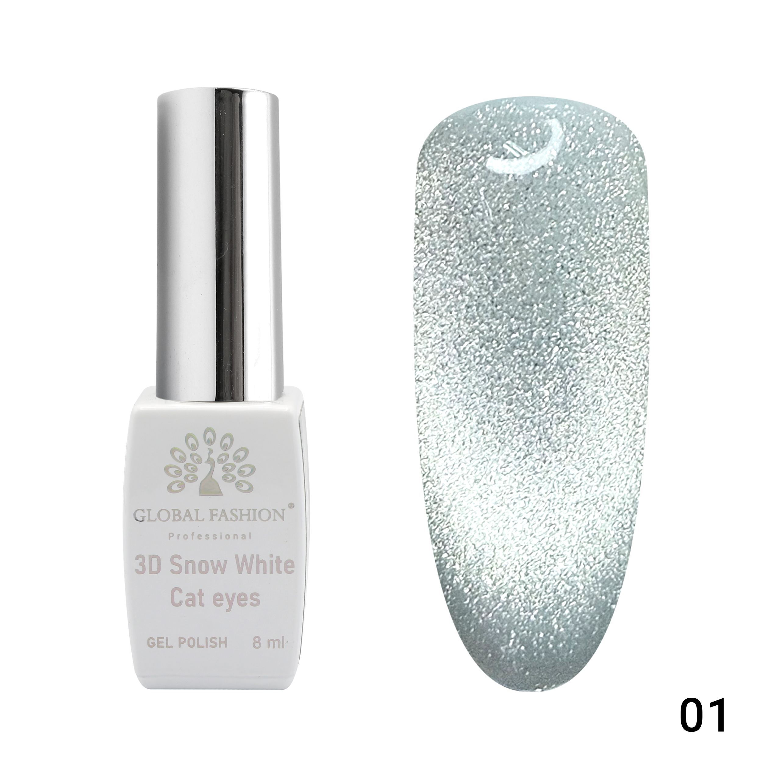 Gel Polish cat eye 3D Snow White 01
