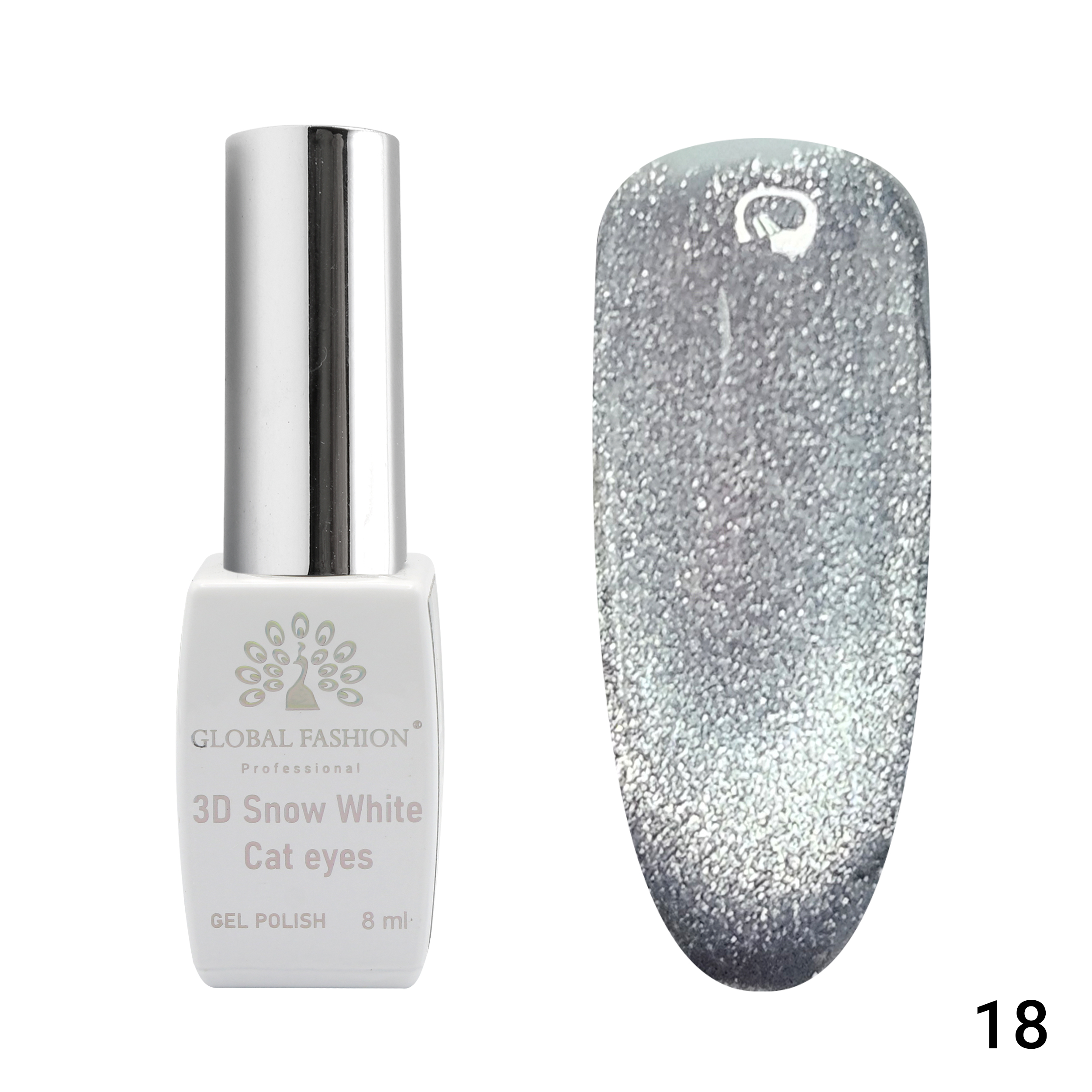 Gel polish cat eye 3D Snow White 18