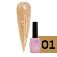 Rubber base Chrome Flake Global Fashion 8 ml, 01