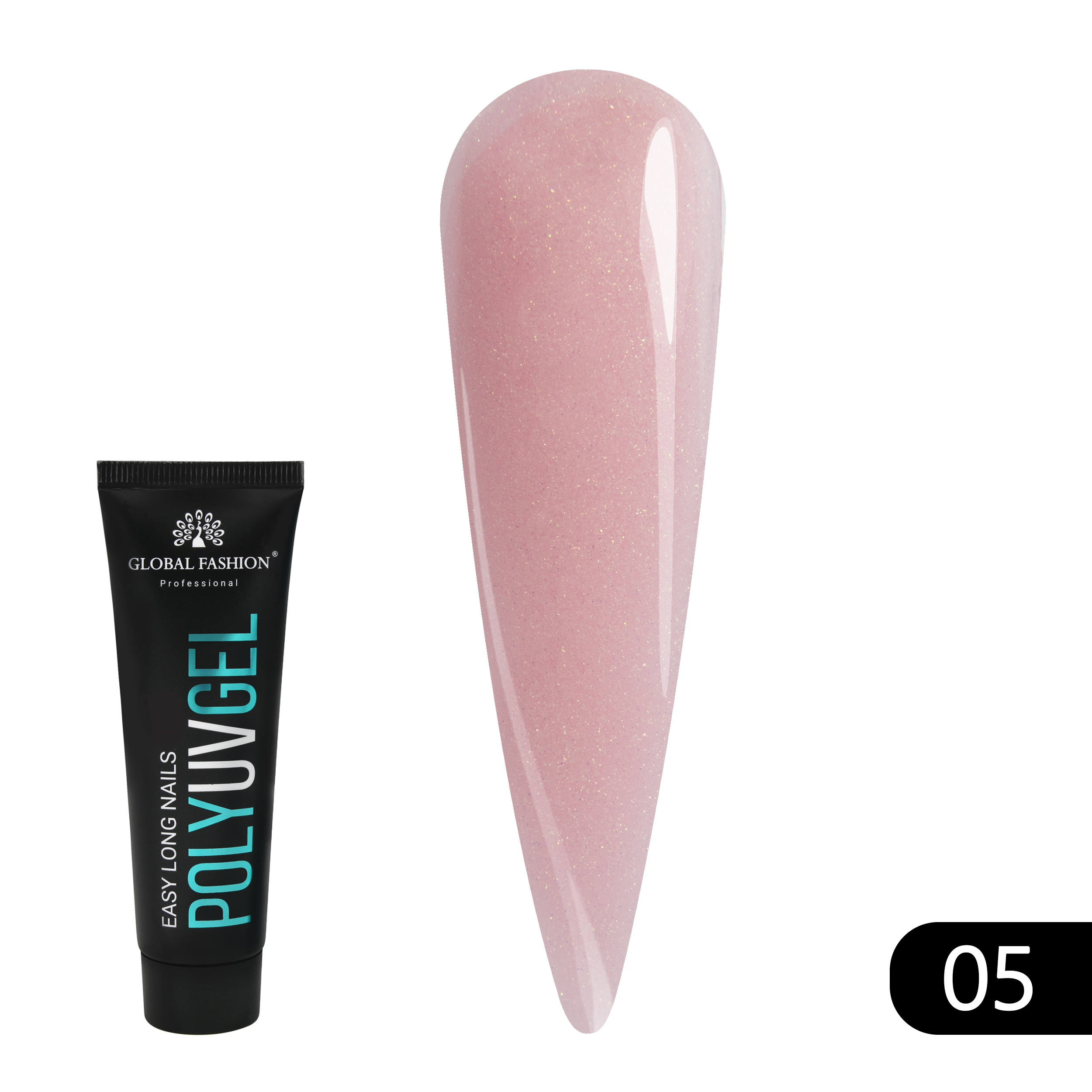 Global Fashion Shimmer Polygel for DIY Nail Extensions | UV Builder Gel 30g | 05