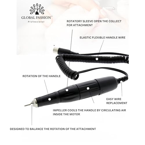 GF-119 Nail Drill 45000 RPM 80W Electric | White Professional Nail Drill 45000 RPM 80W Electric File UAE GCC | جهاز أظافر