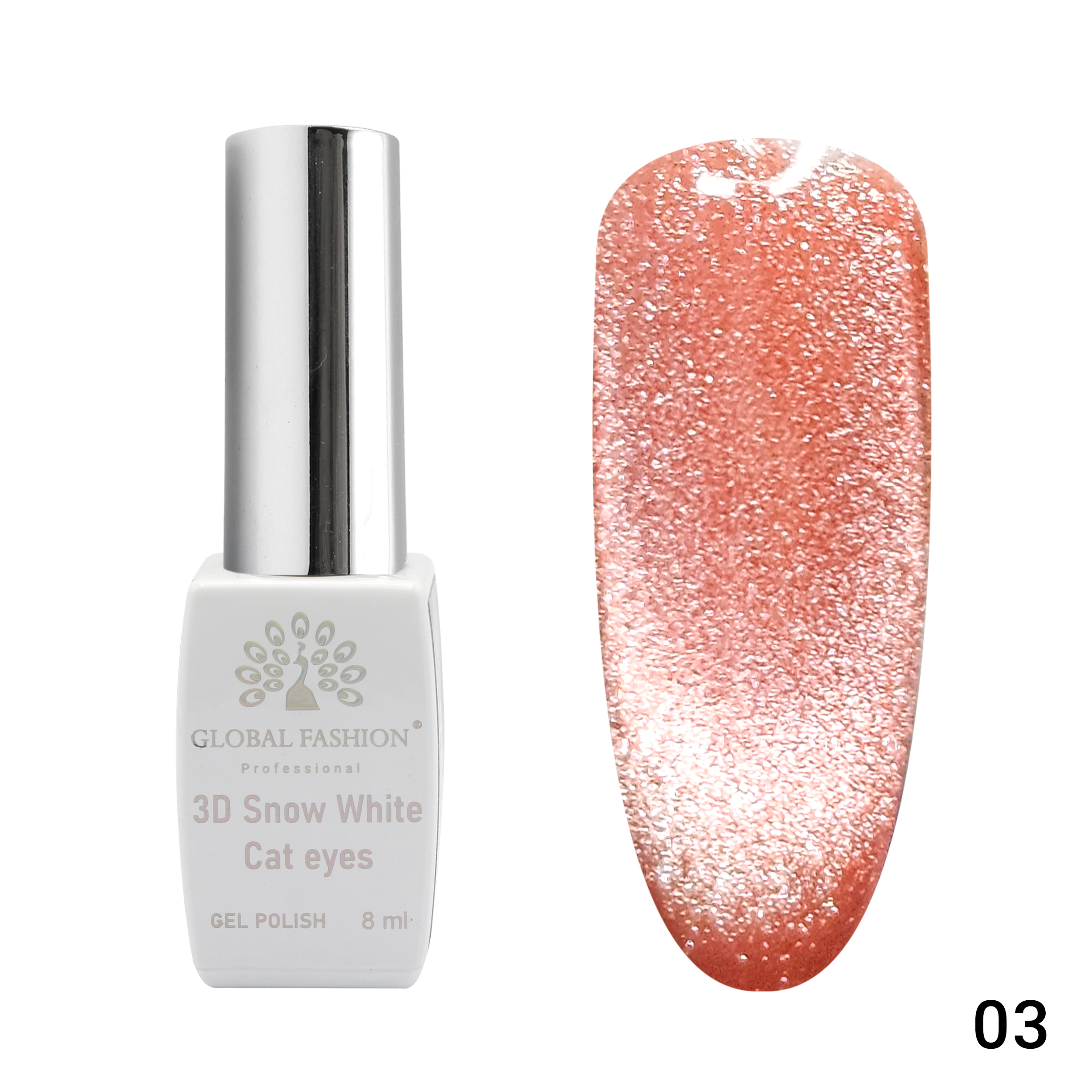 Gel polish cat eye 3D Snow White 03