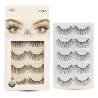 False Eyelashes Pack - Wispy Natural Look, Reusable | 3D #568-5 Pcs