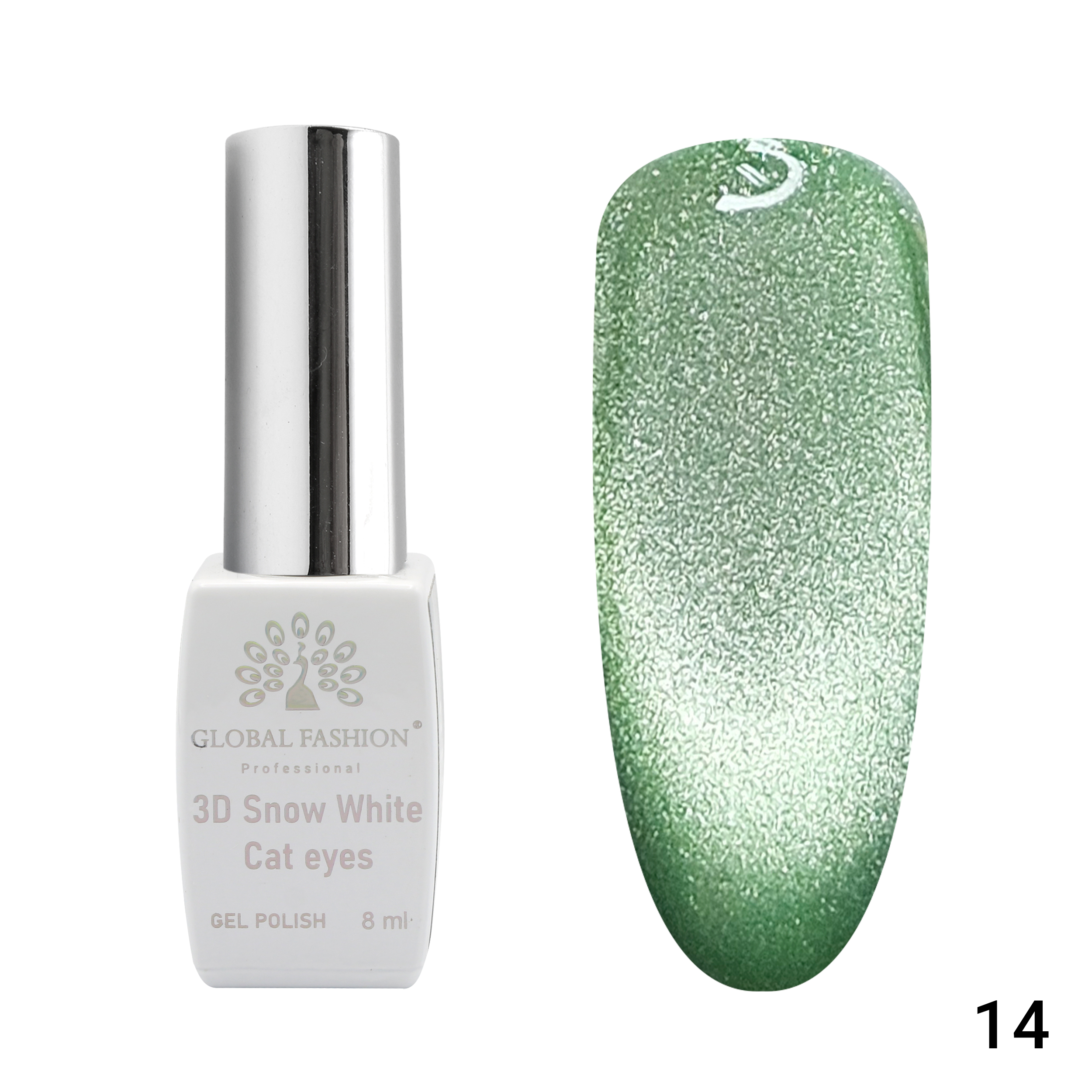 Gel polish cat eye 3D Snow White 14