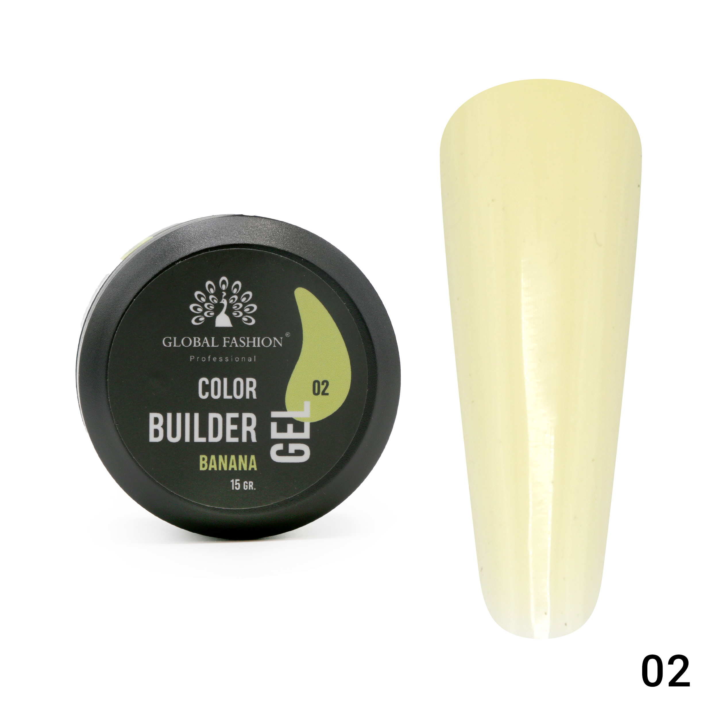 Color Builder Gel - Nail Modeling Gel 15g  | 02- Banana
