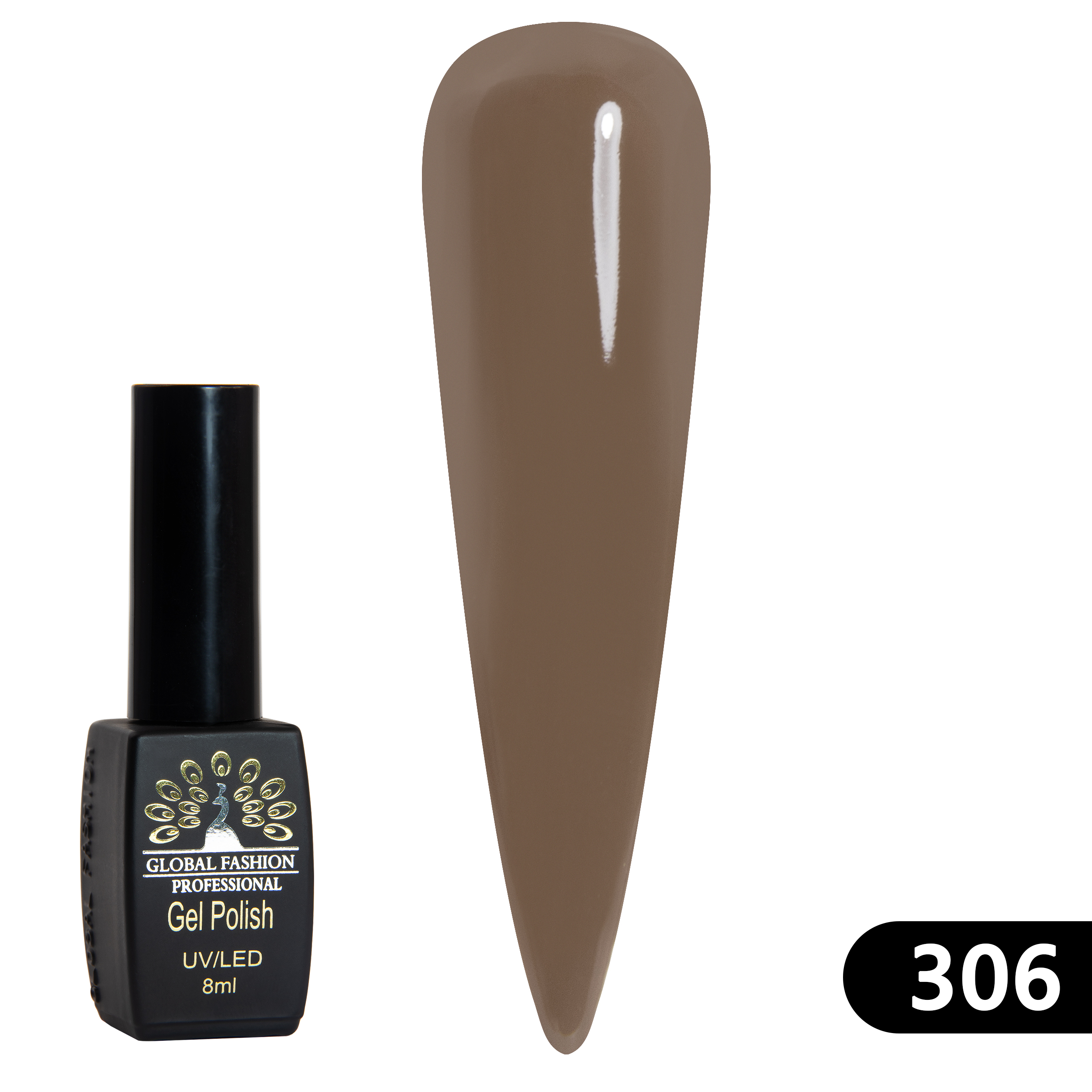 Gel polish BLACK ELITE 306, Global Fashion 8 ml