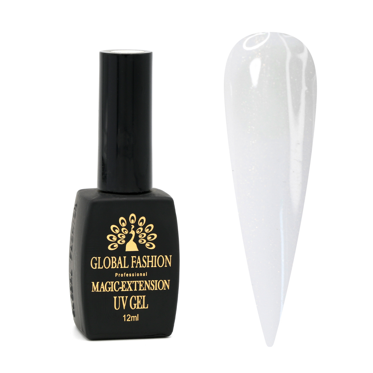 Global Fashion Gel with shimmer Magic-Extension white, 12 ml No. 2