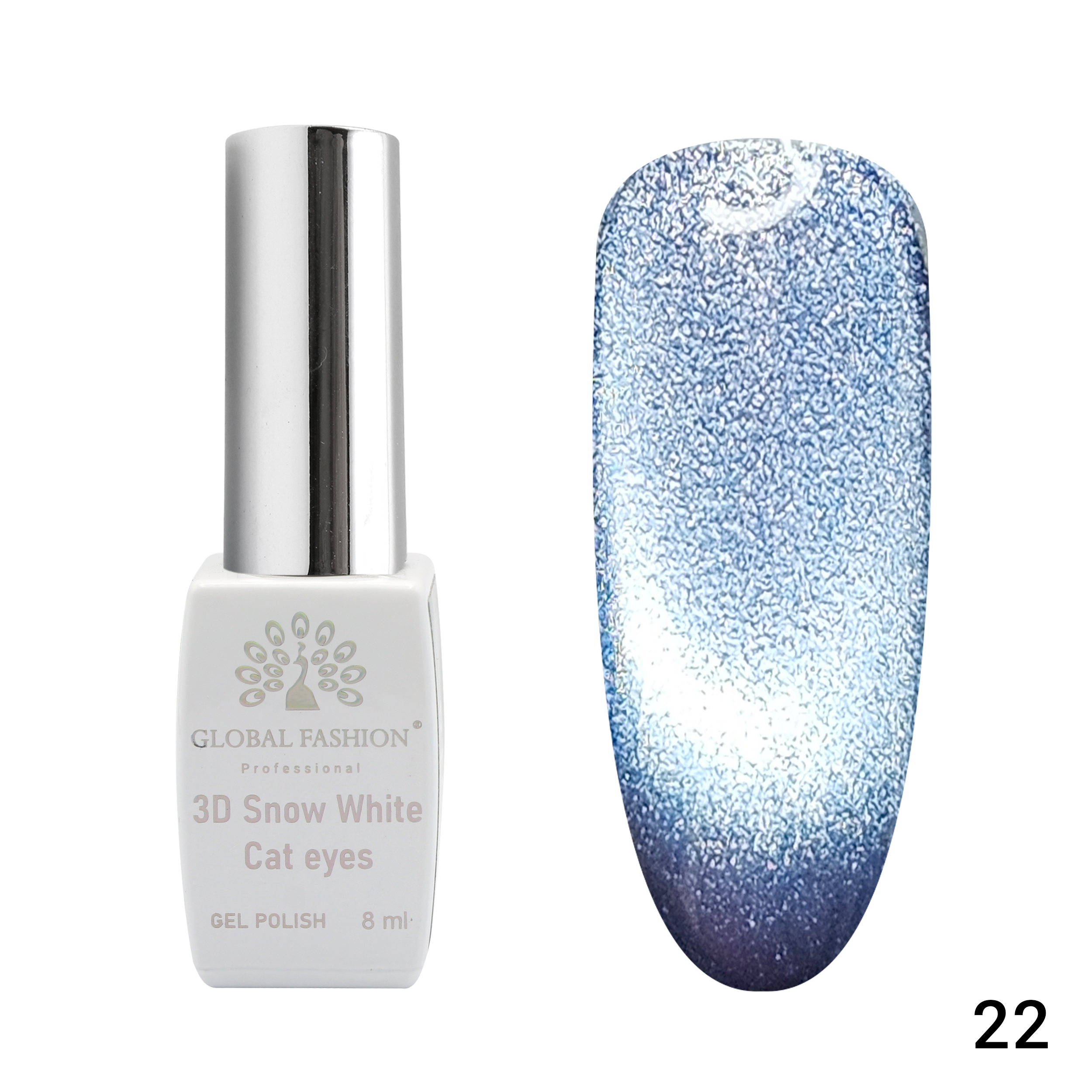 Gel polish cat eye 3D Snow White 22