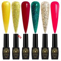 Black Elite Gel Nail Polish Set 6x8ml – UV/LED | Golden Hour